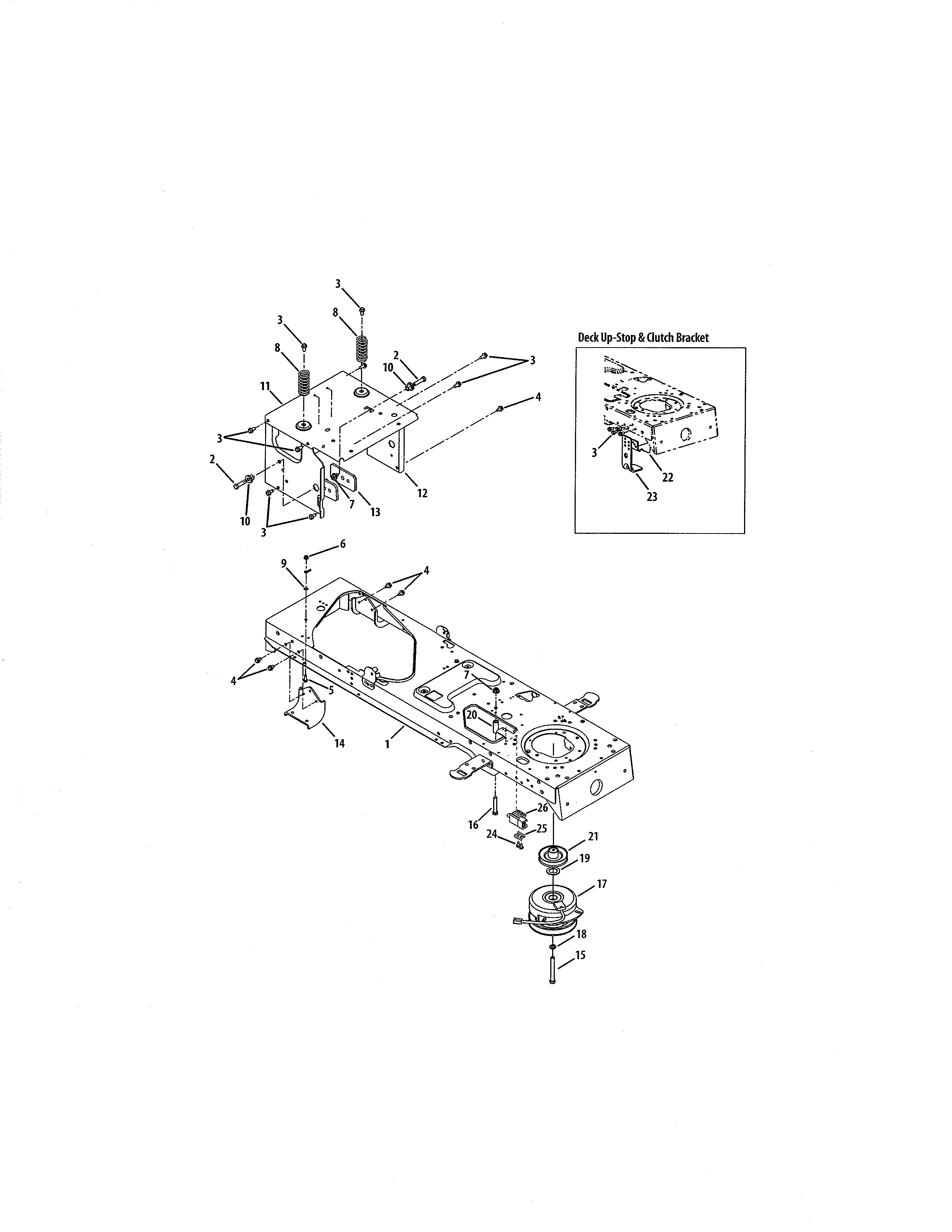 Cub Cadet 14AK13BK056 frame/electric pto clutch diagram