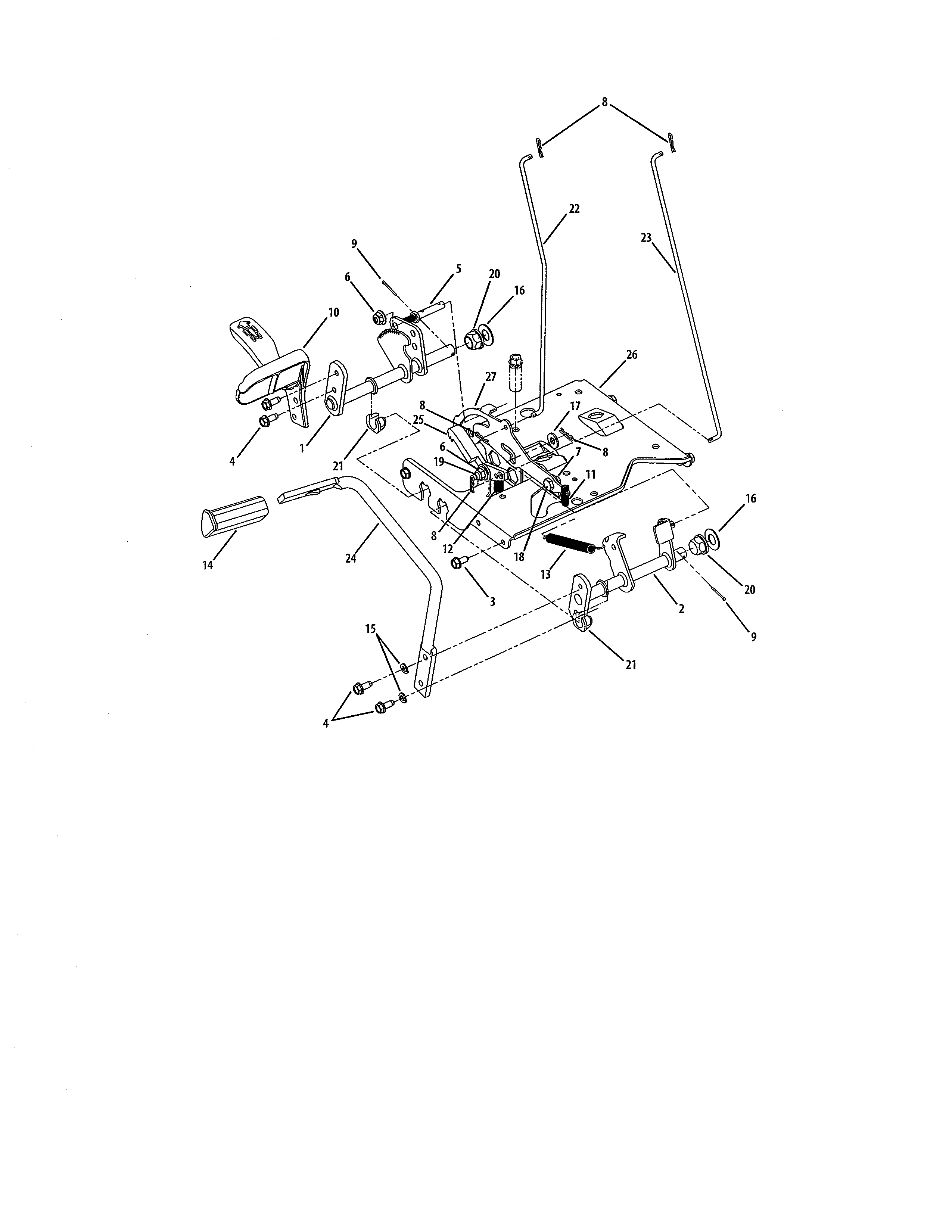 Cub Cadet 14AK13BK056 pedal diagram