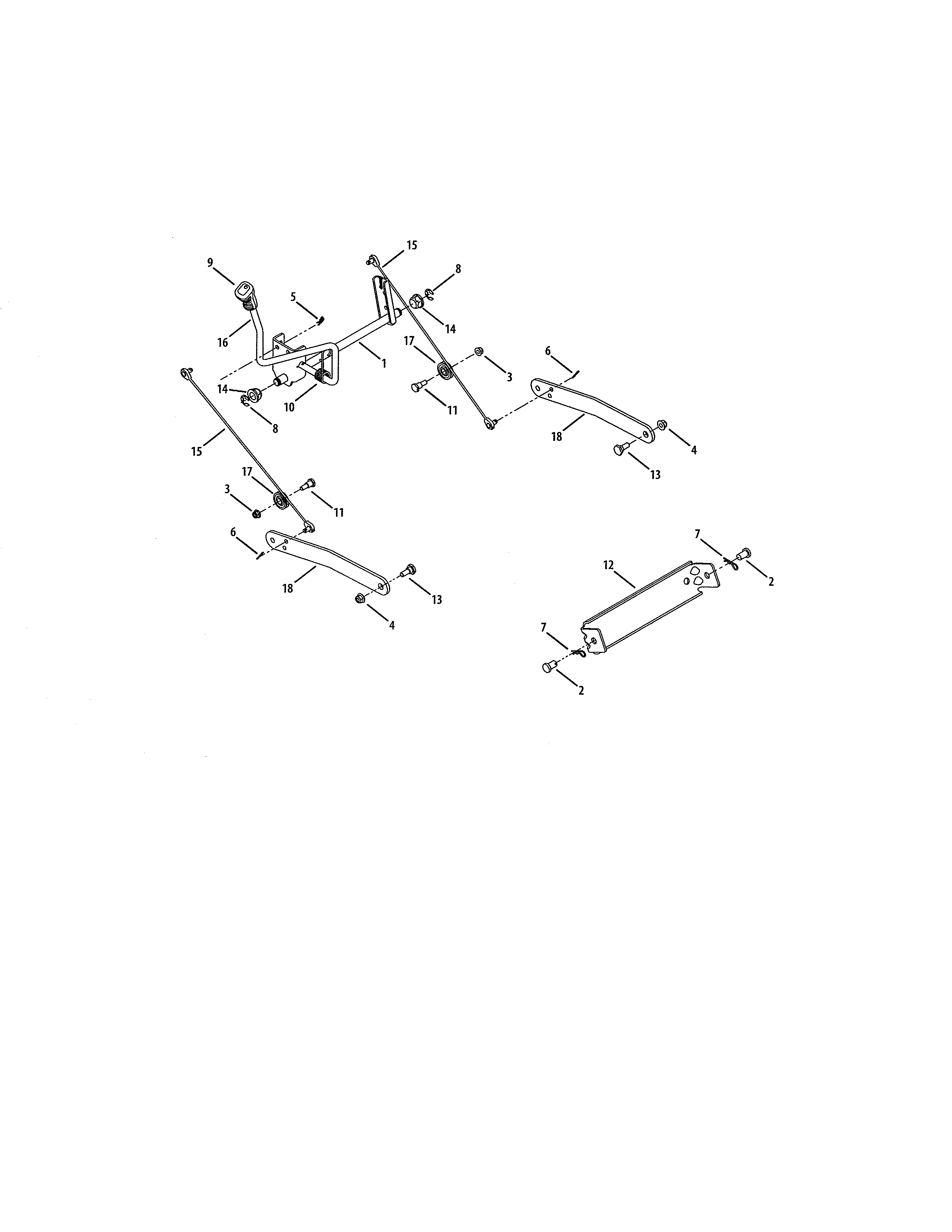 Cub Cadet 14AK13BK056 lift diagram