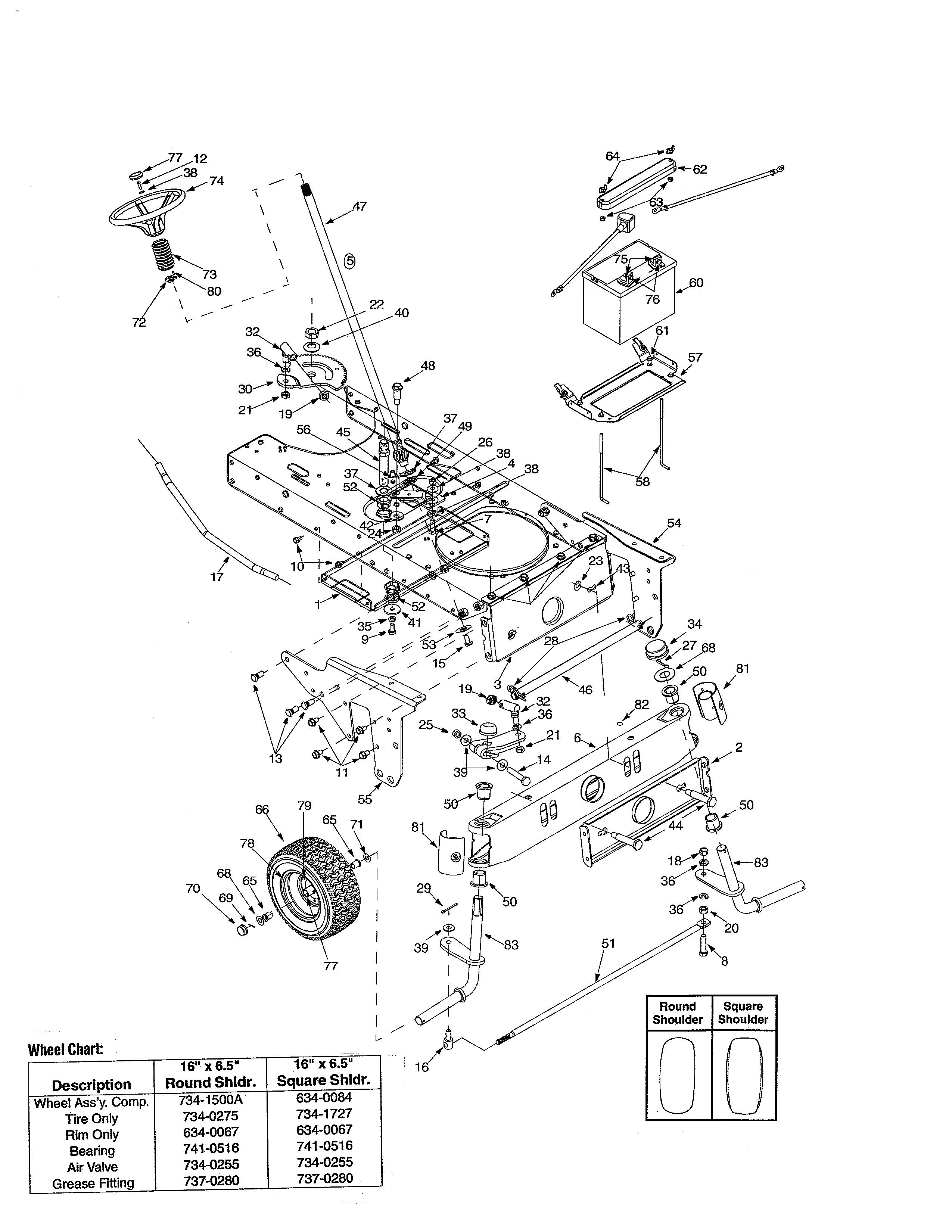 MTD 14BI845H129 steering diagram