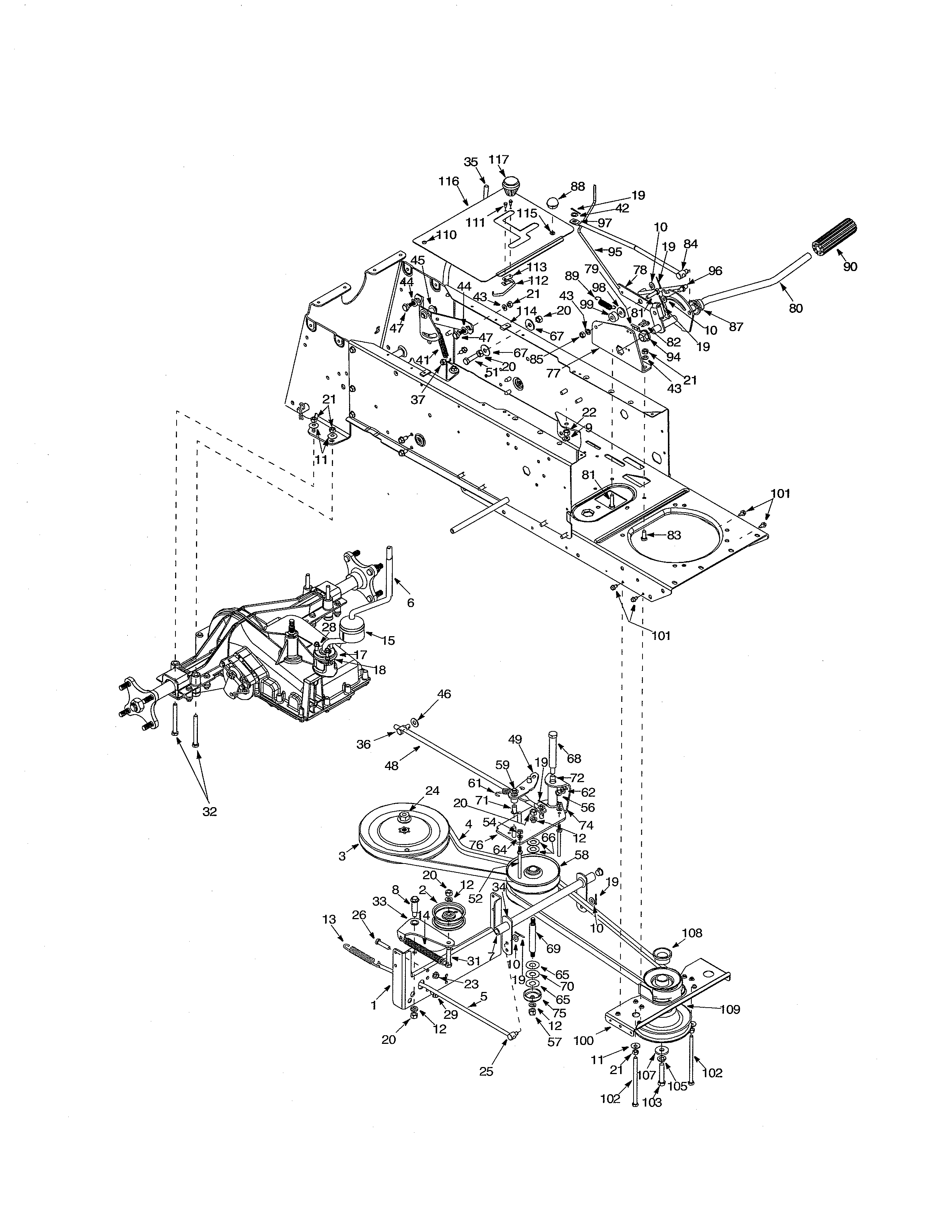 MTD 14BI845H129 drive system diagram