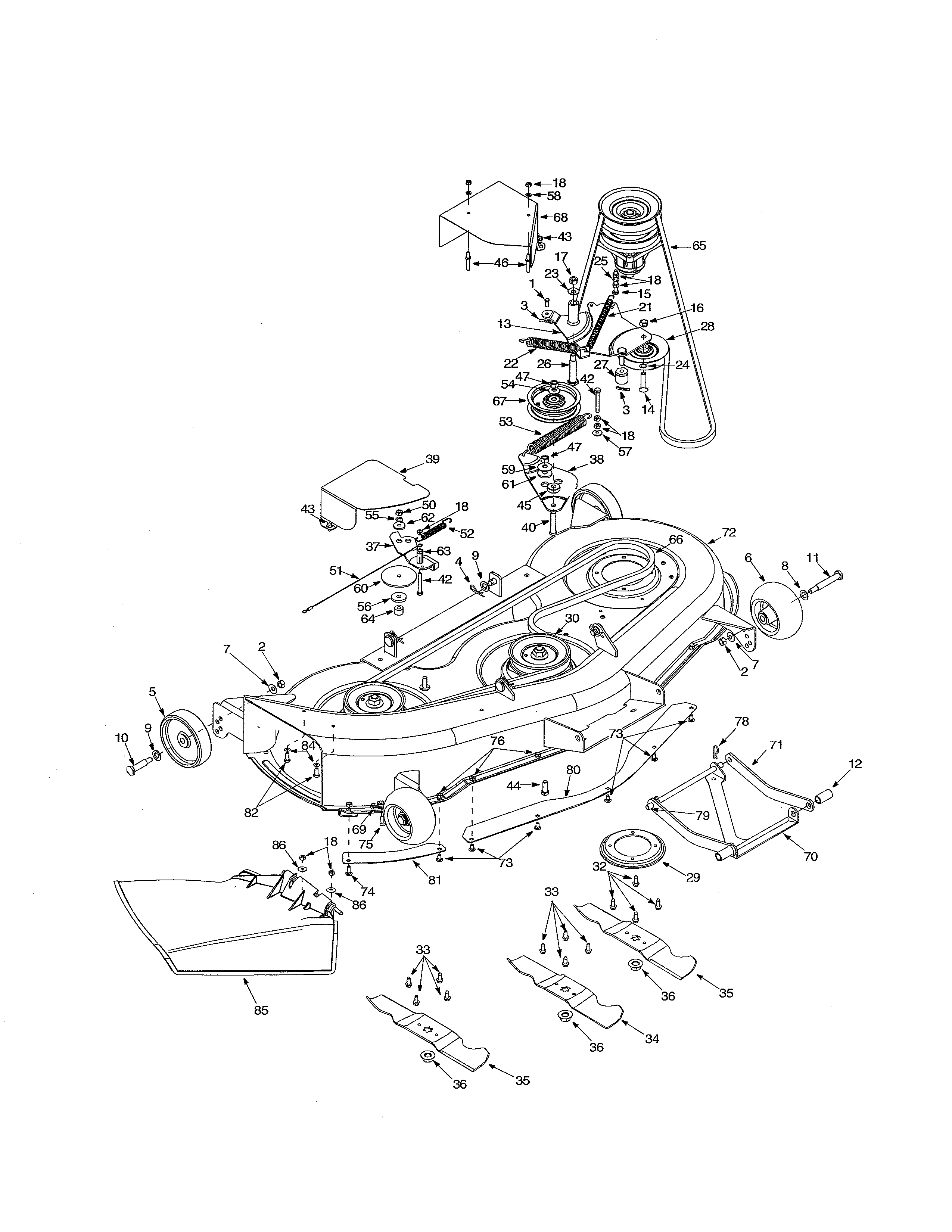 MTD 14BI845H129 deck h diagram