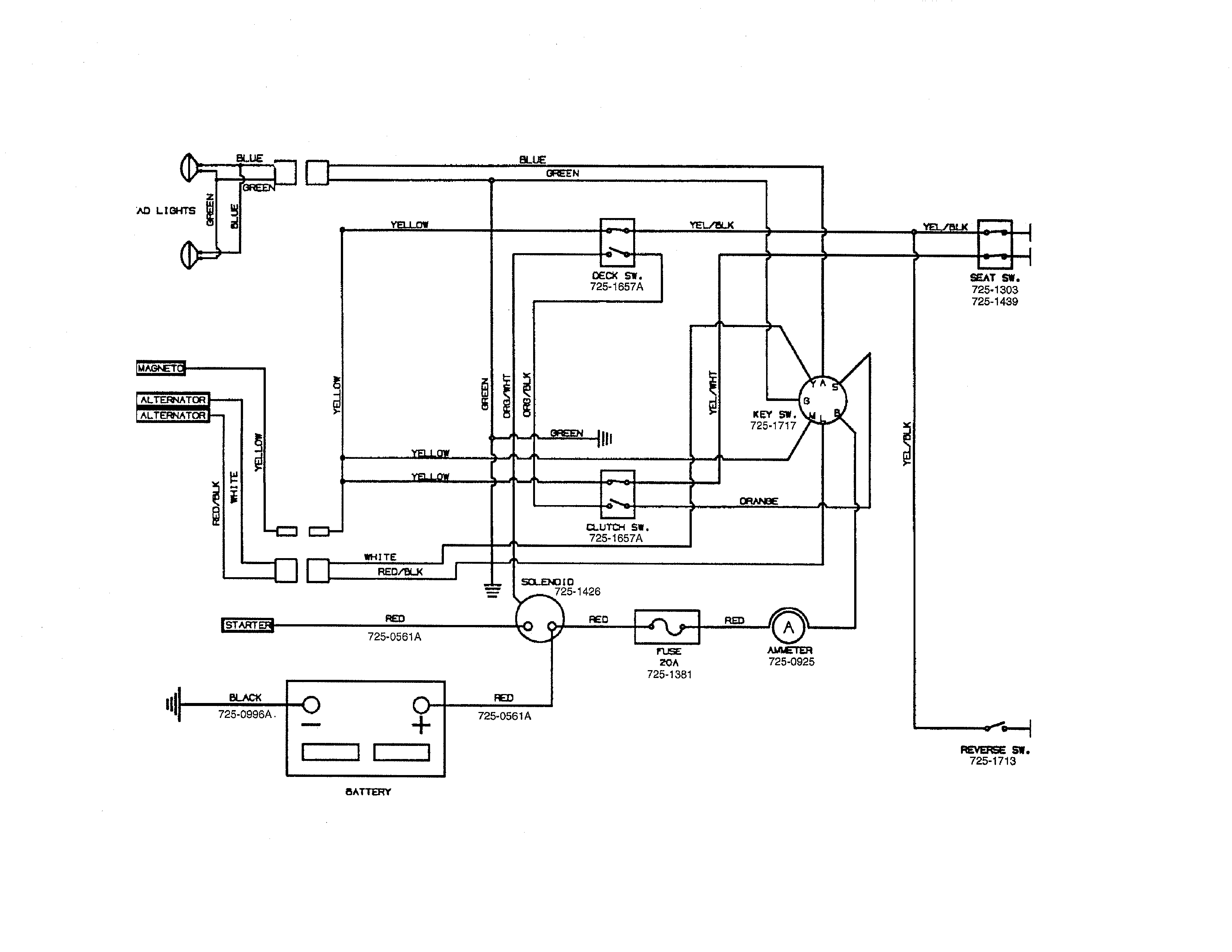 MTD 14BI845H129 electrical schematic diagram