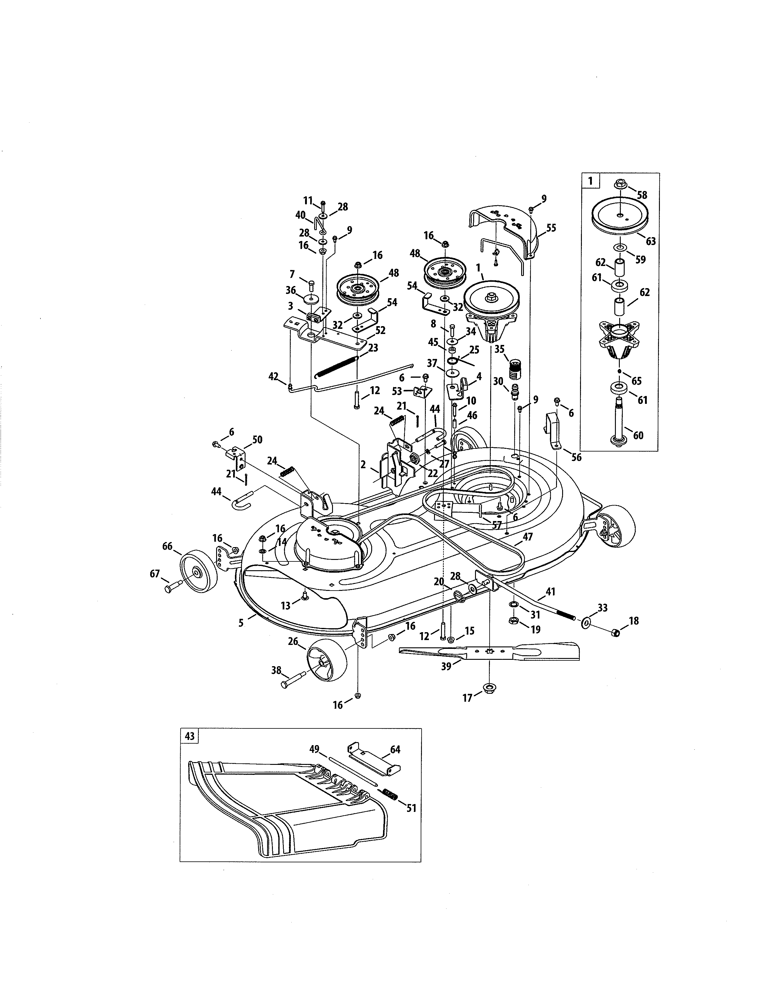 Cub Cadet 13RX90AS056 42" deck diagram