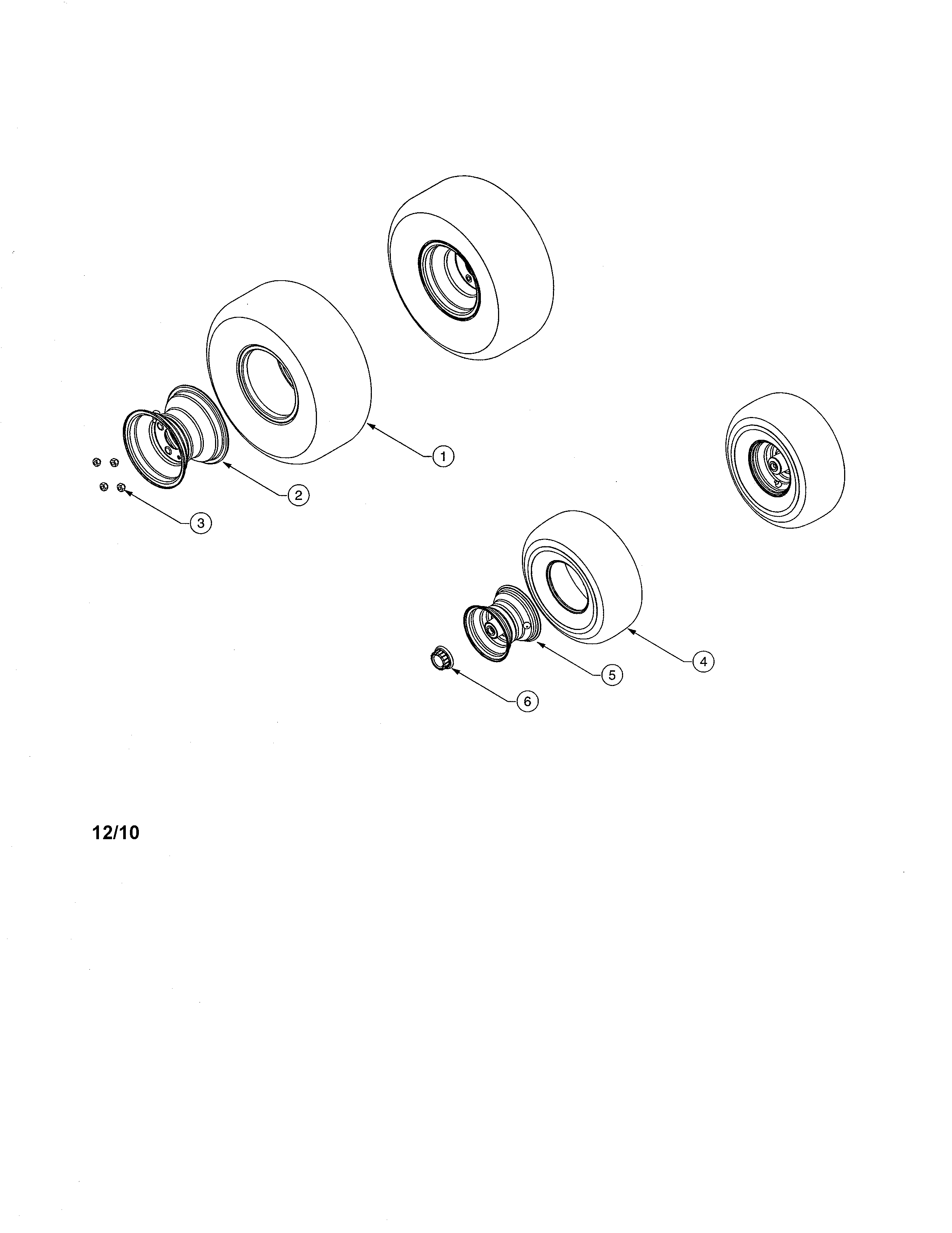 Cub Cadet 13AX11CG756 wheels diagram