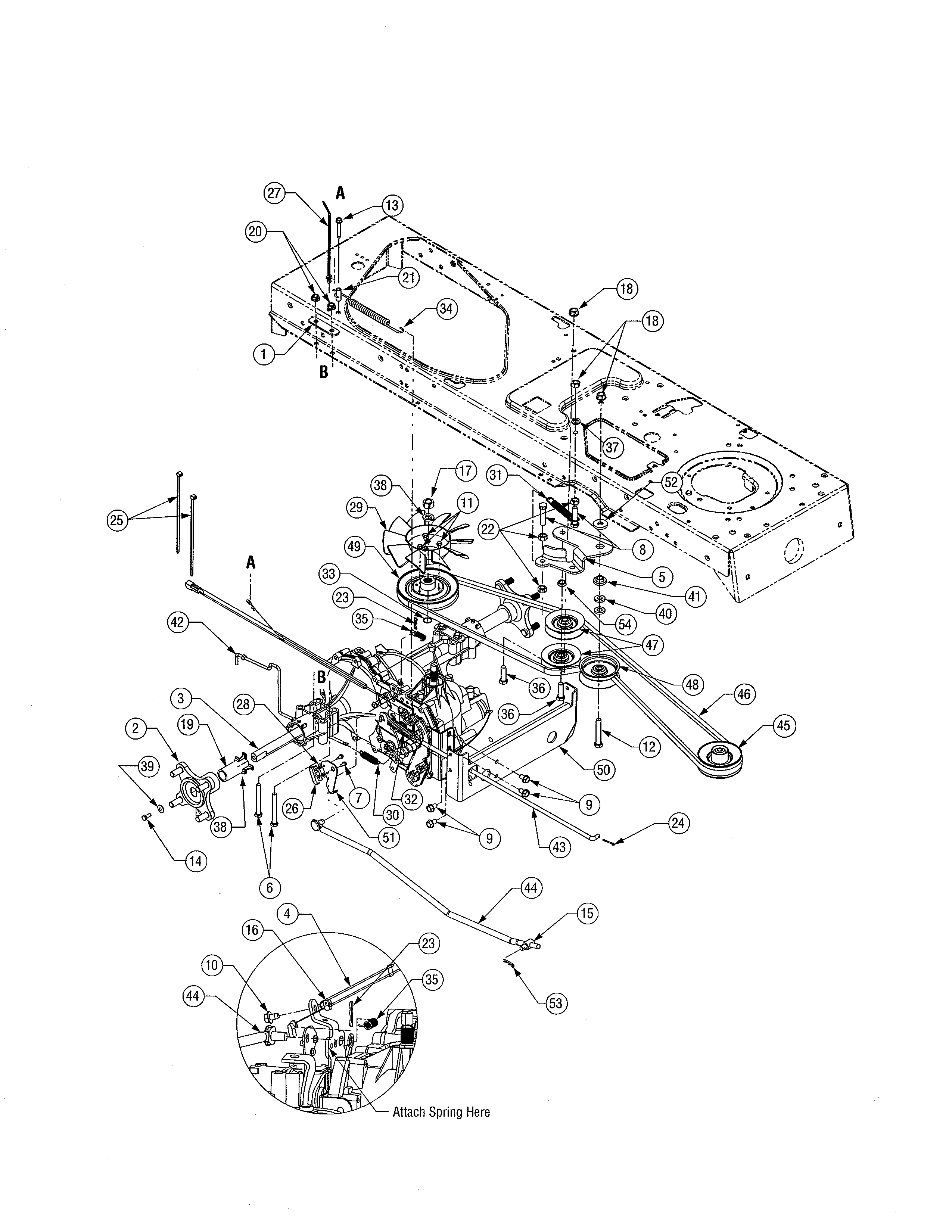 Cub Cadet 13AX11CG756 drive system diagram