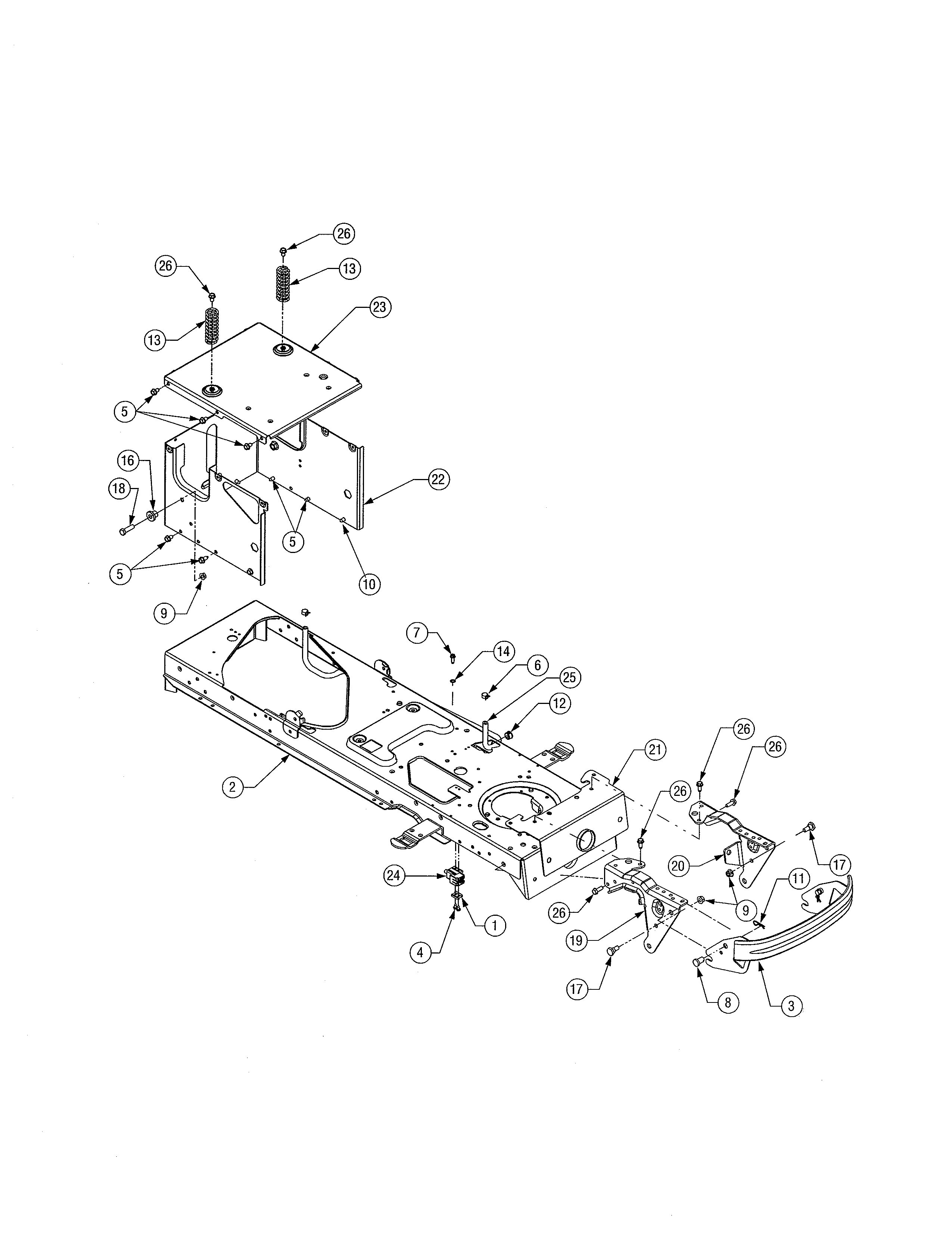 Cub Cadet 13AX11CG756 frame diagram