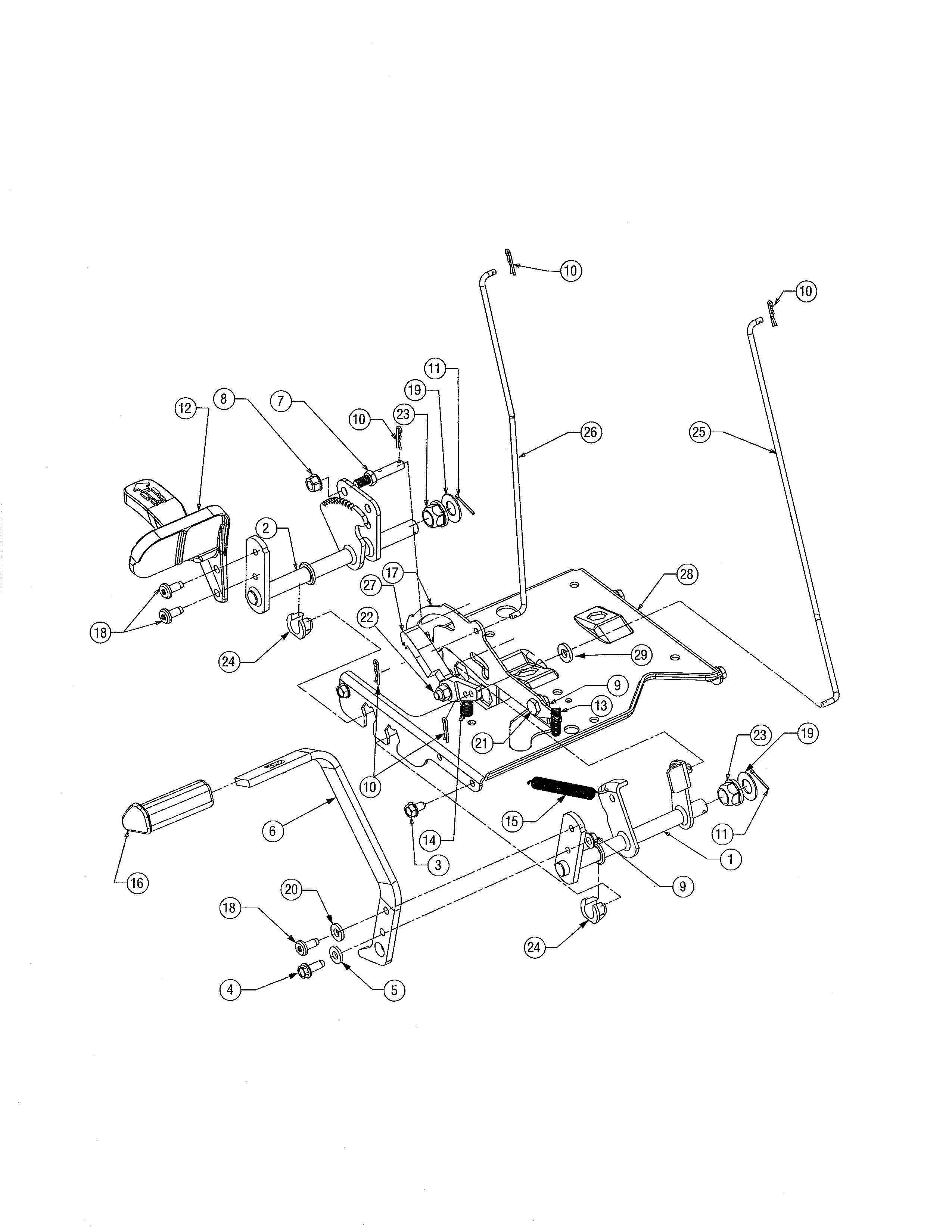 Cub Cadet 13AX11CG756 pedal diagram