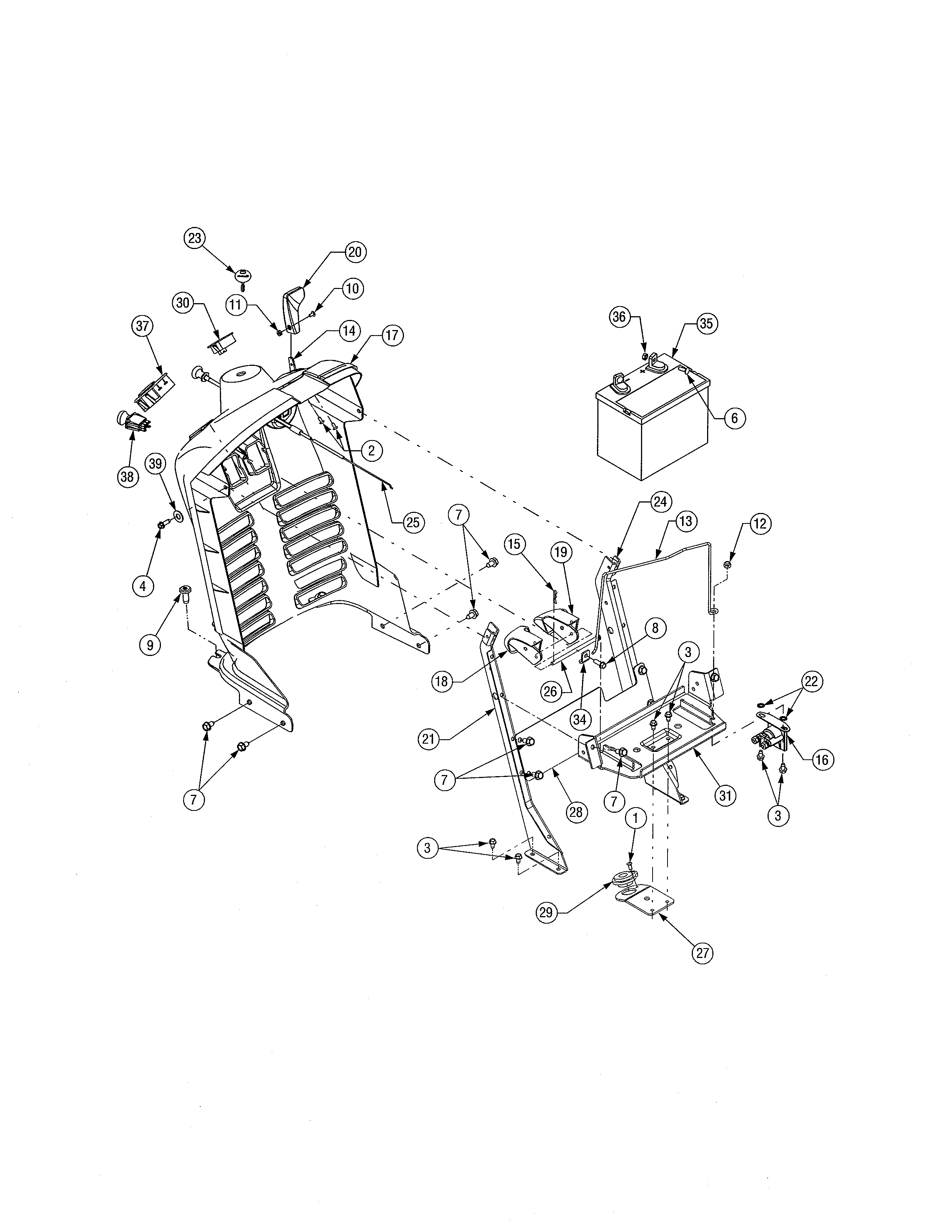 Cub Cadet 13AX11CG756 dash panel diagram