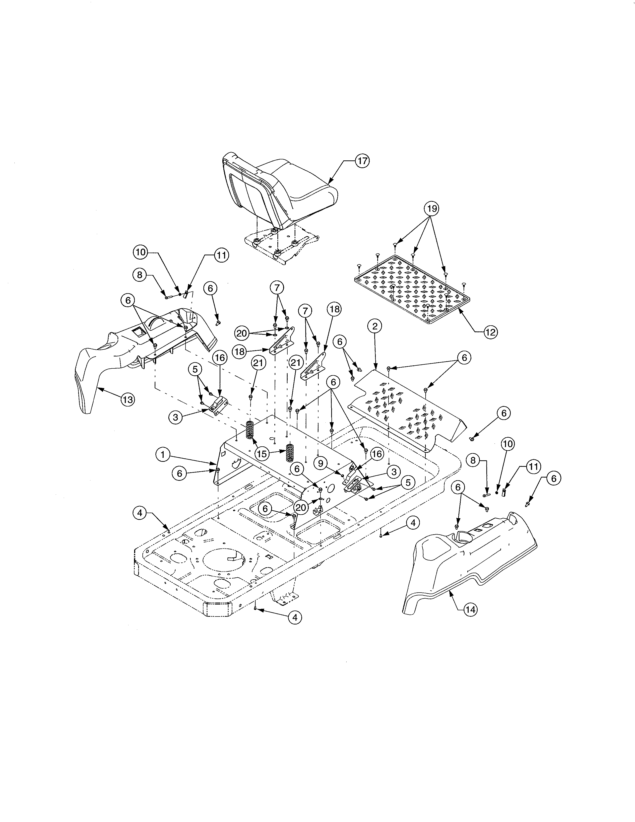 Cub Cadet 17AE2ACG756 operator's platform diagram