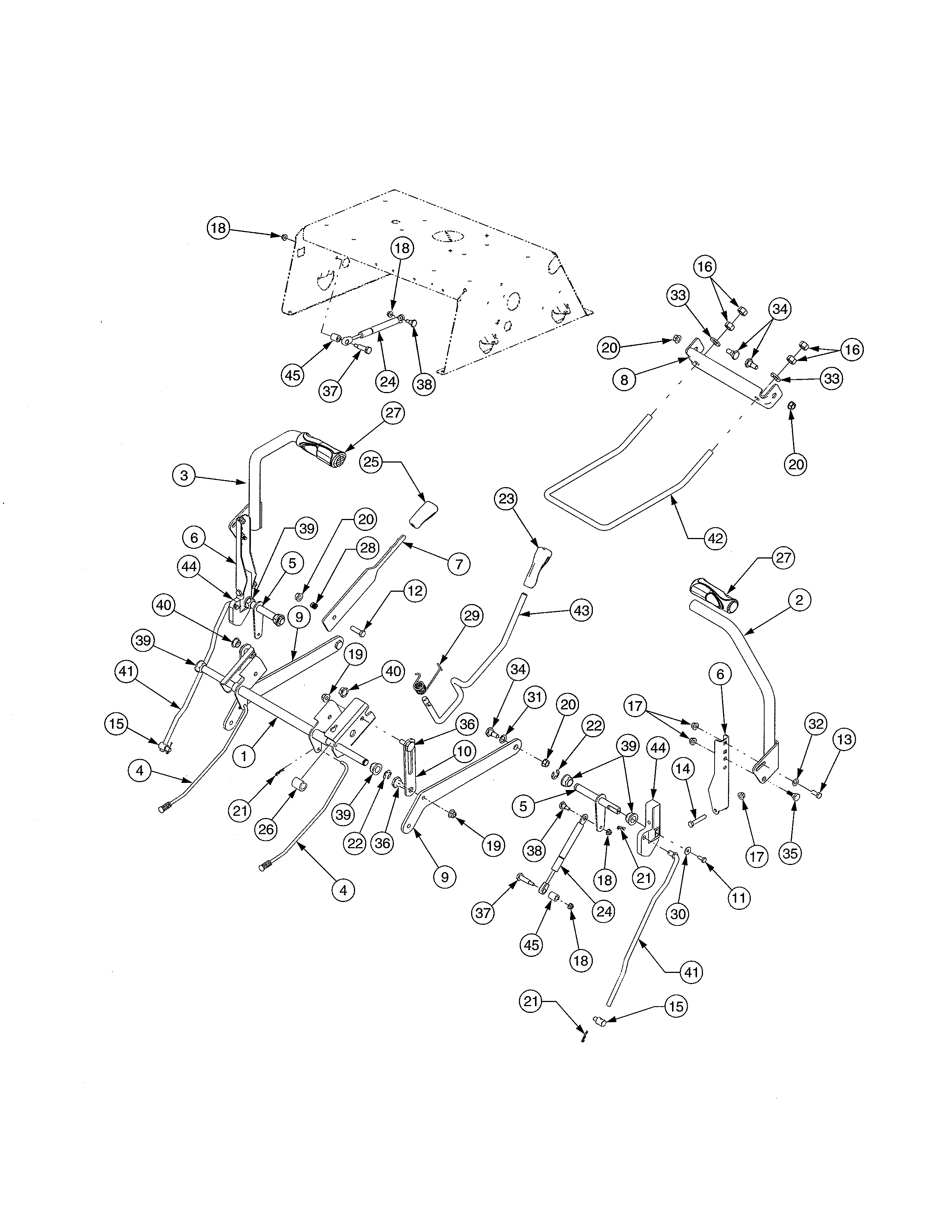 Cub Cadet 17AE2ACG756 controls/deck lift diagram