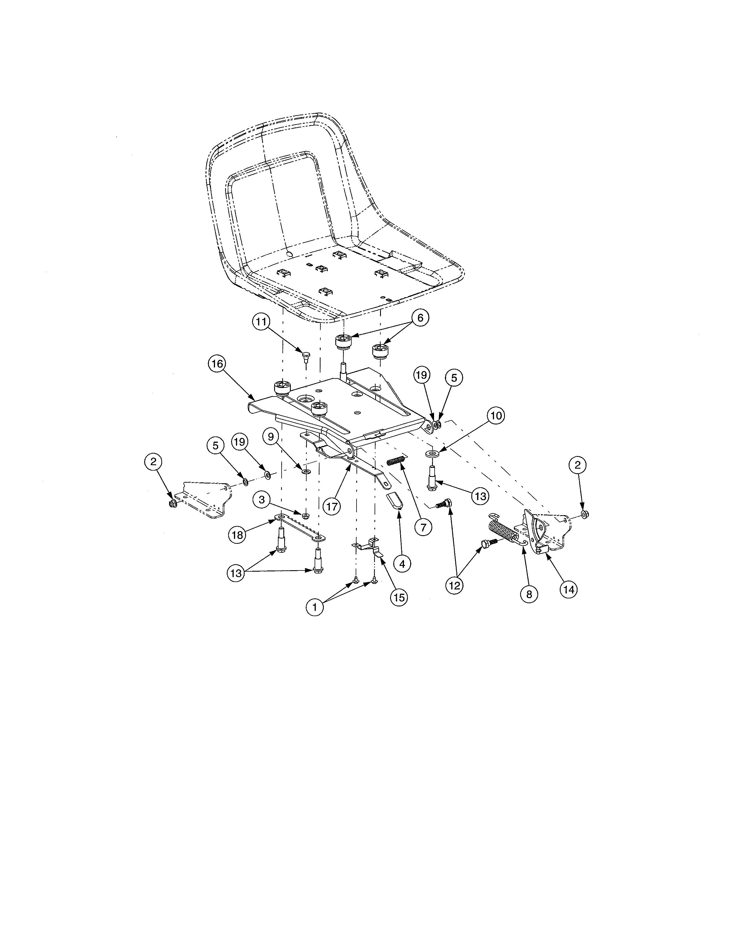 Cub Cadet 17AE2ACG756 seat adjustment diagram
