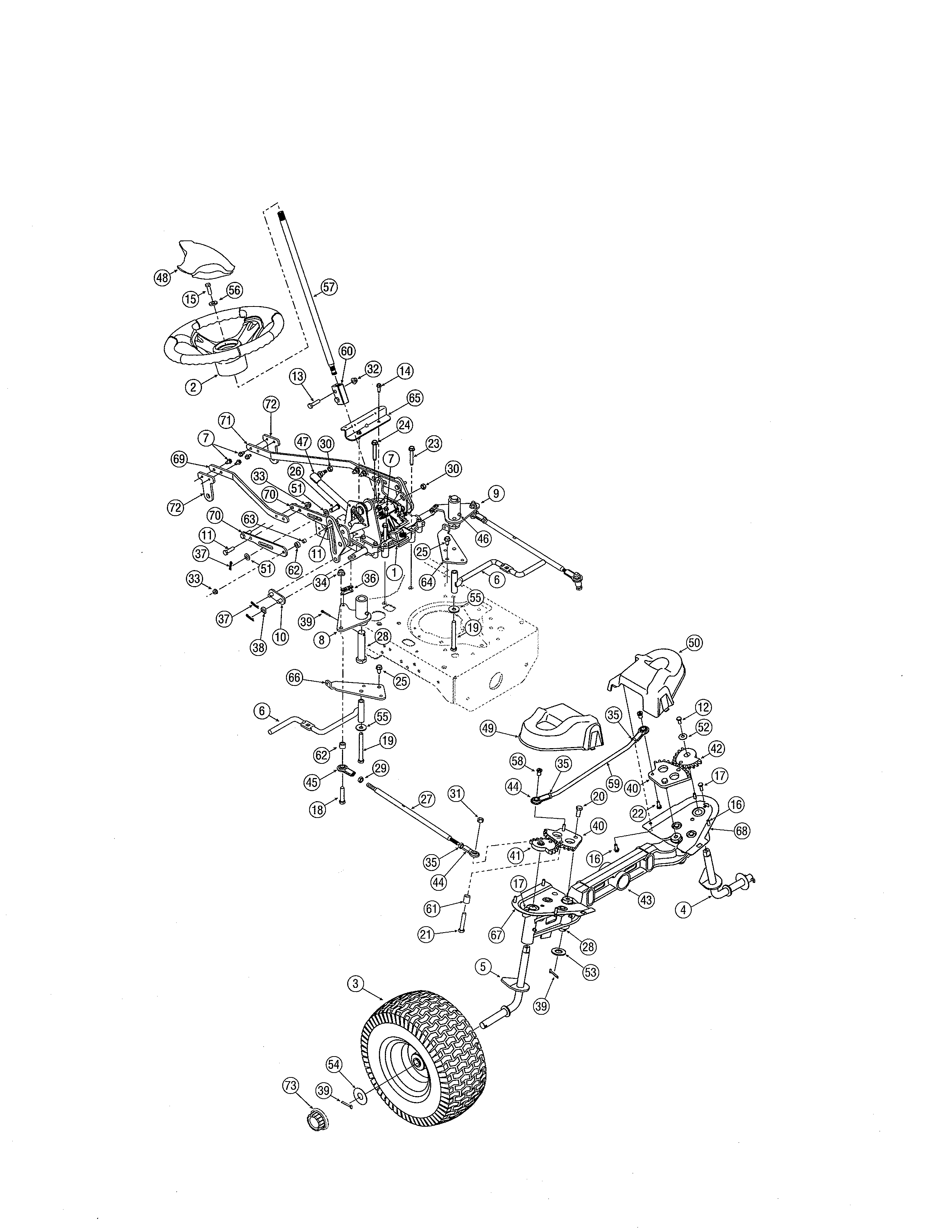 Cub Cadet 17AF9BKH756 steering controls/front axle diagram