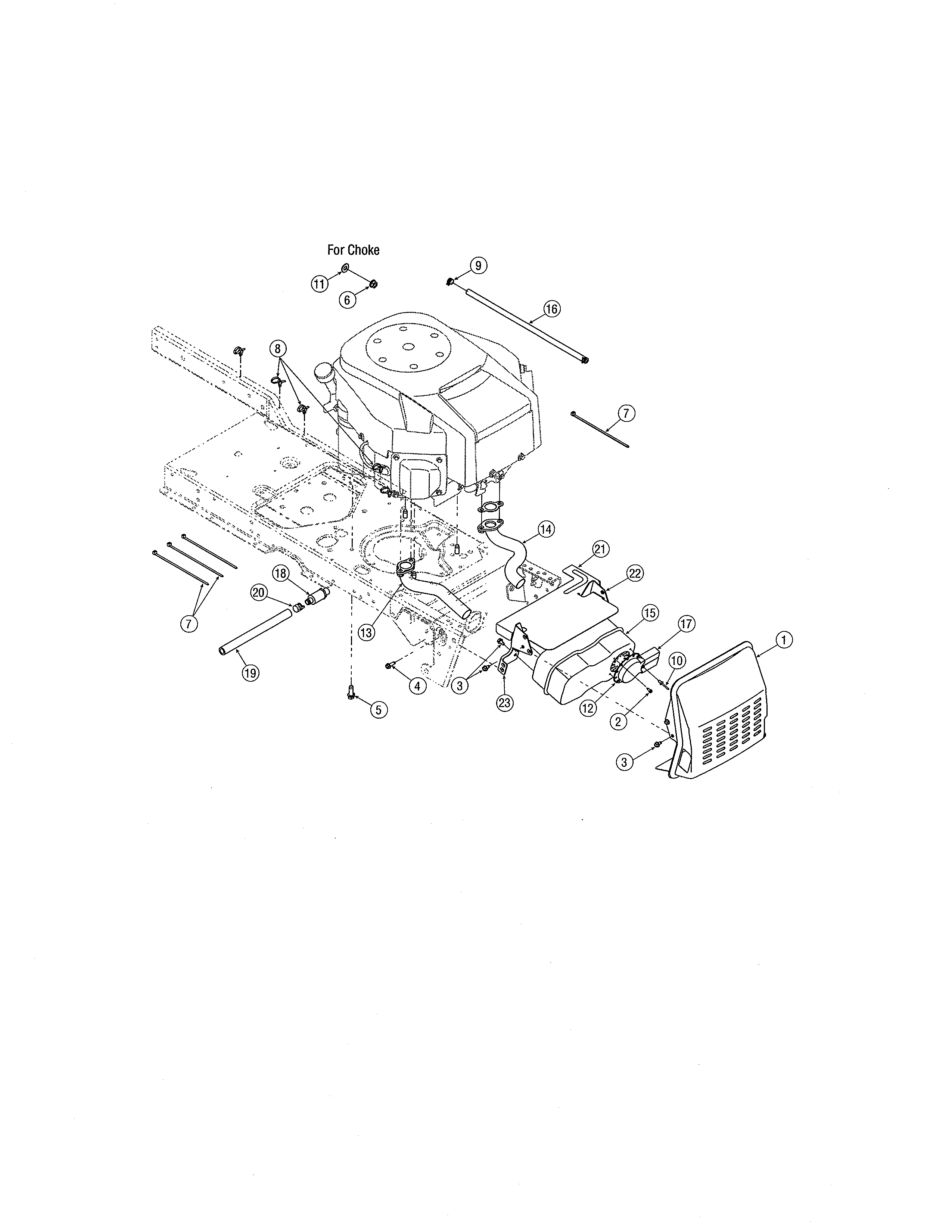 Cub Cadet 17AF9BKH756 engine mounting/connections diagram