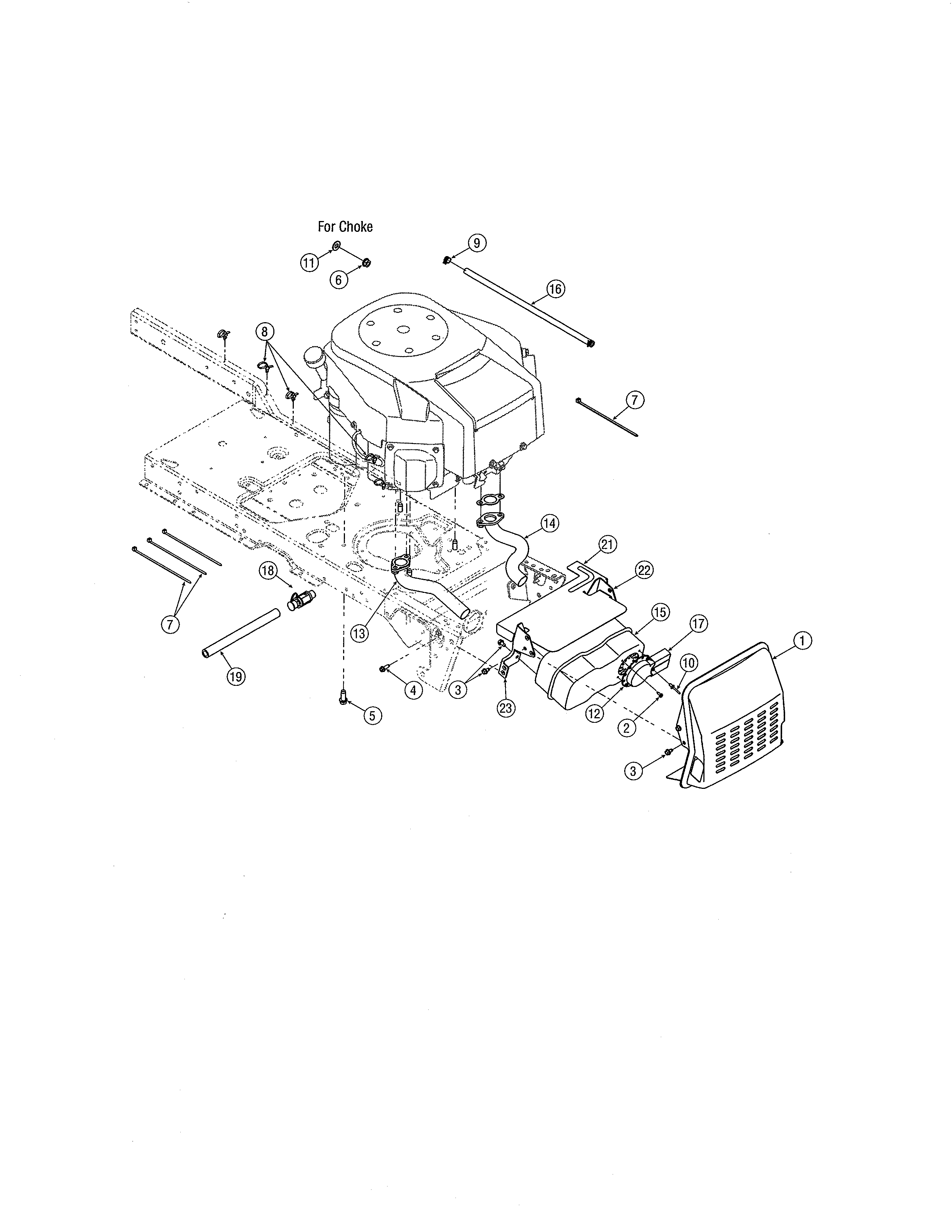 Cub Cadet 17AF9BKP756 engine mounting/connections diagram