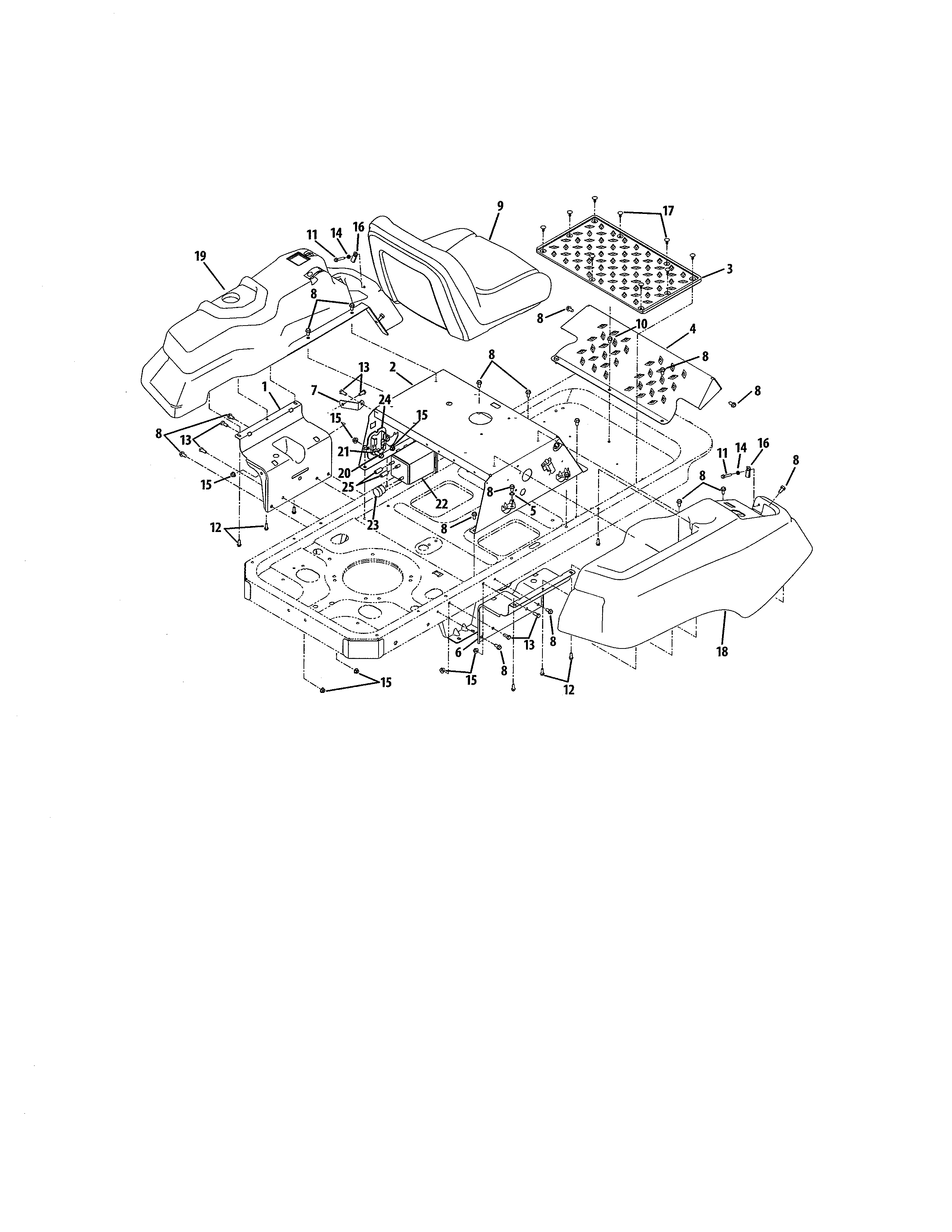 Cub Cadet 17AI2ACK056 operator's platform diagram
