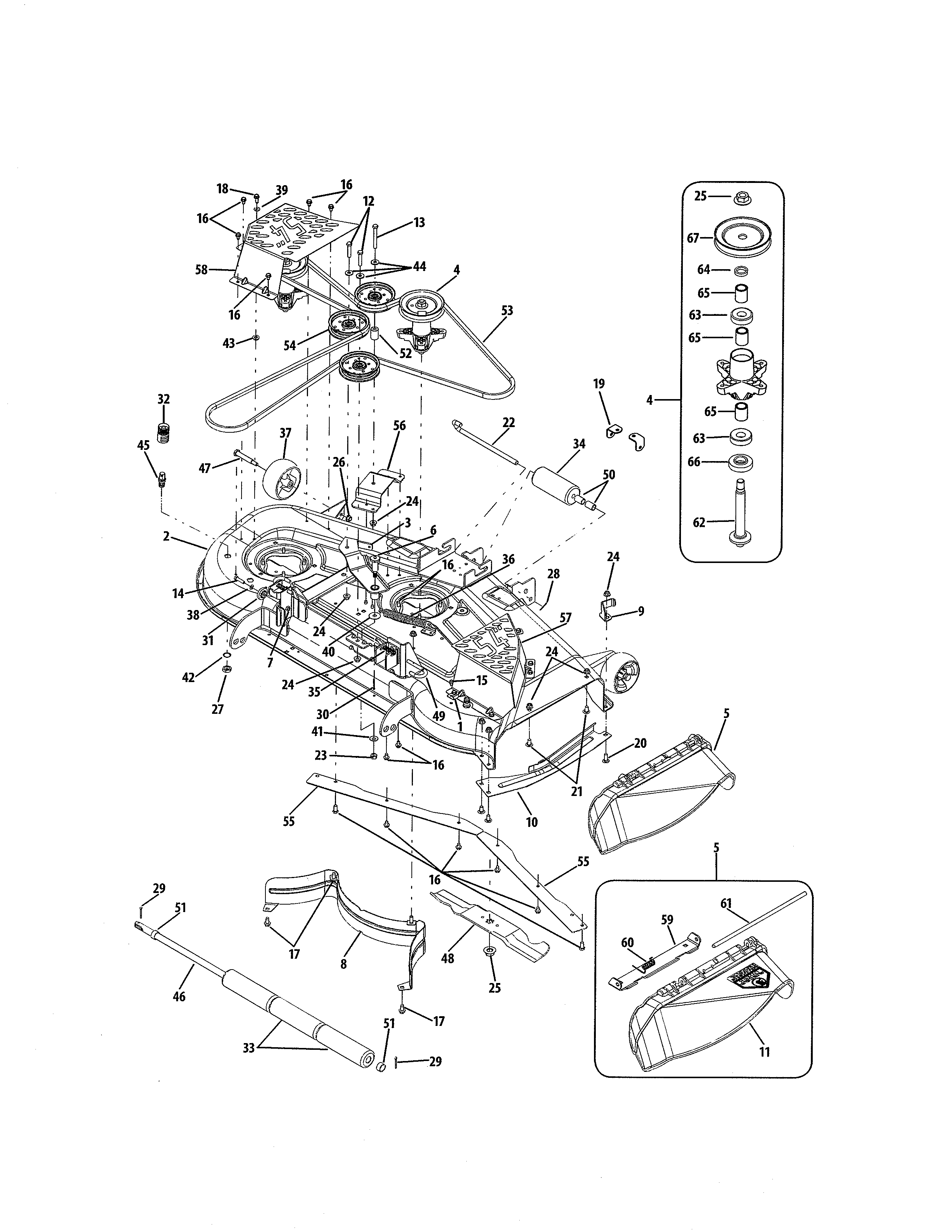 Cub Cadet 17AI2ACK056 mower deck diagram