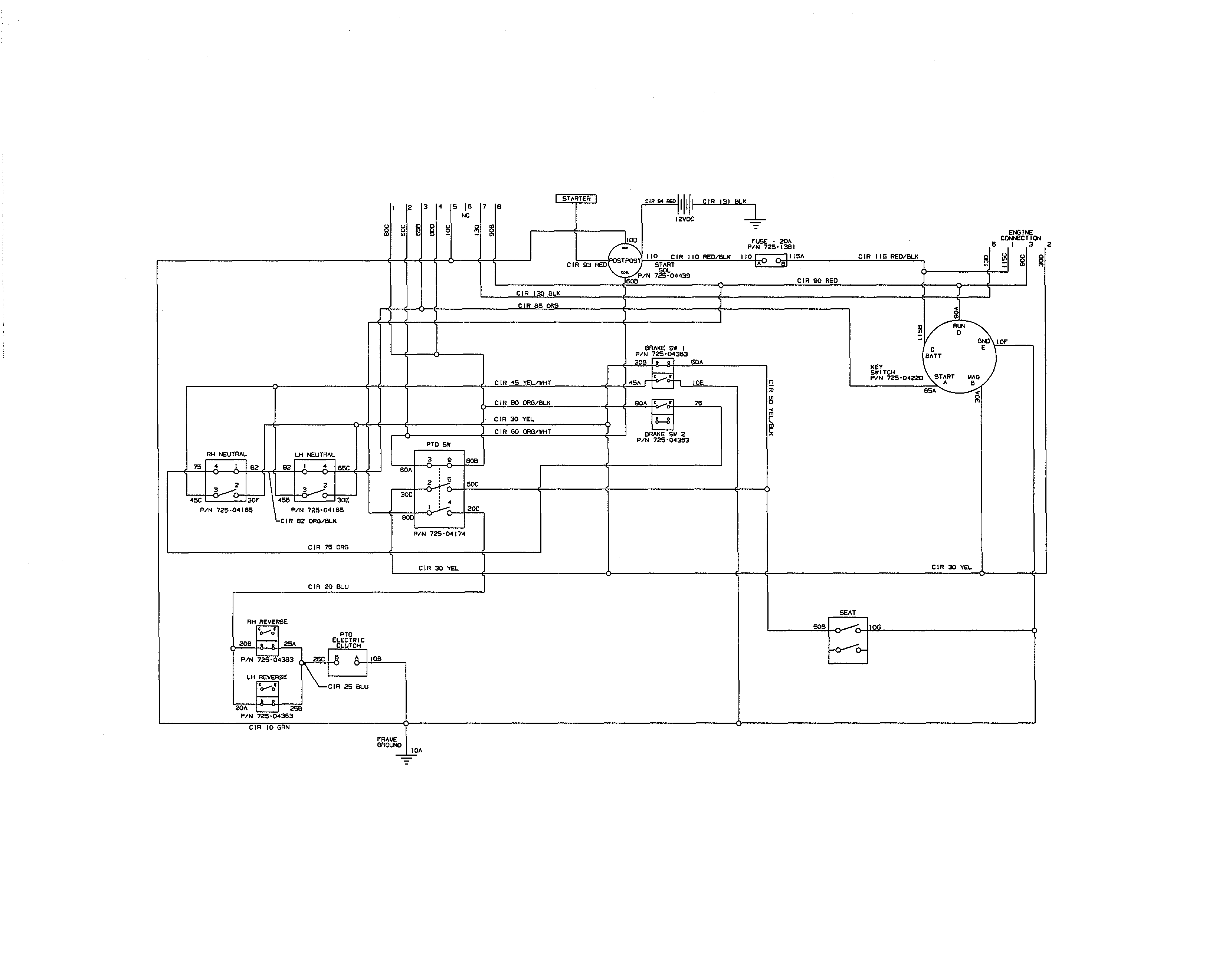Cub Cadet 17AI2ACP056 electrical schematic diagram