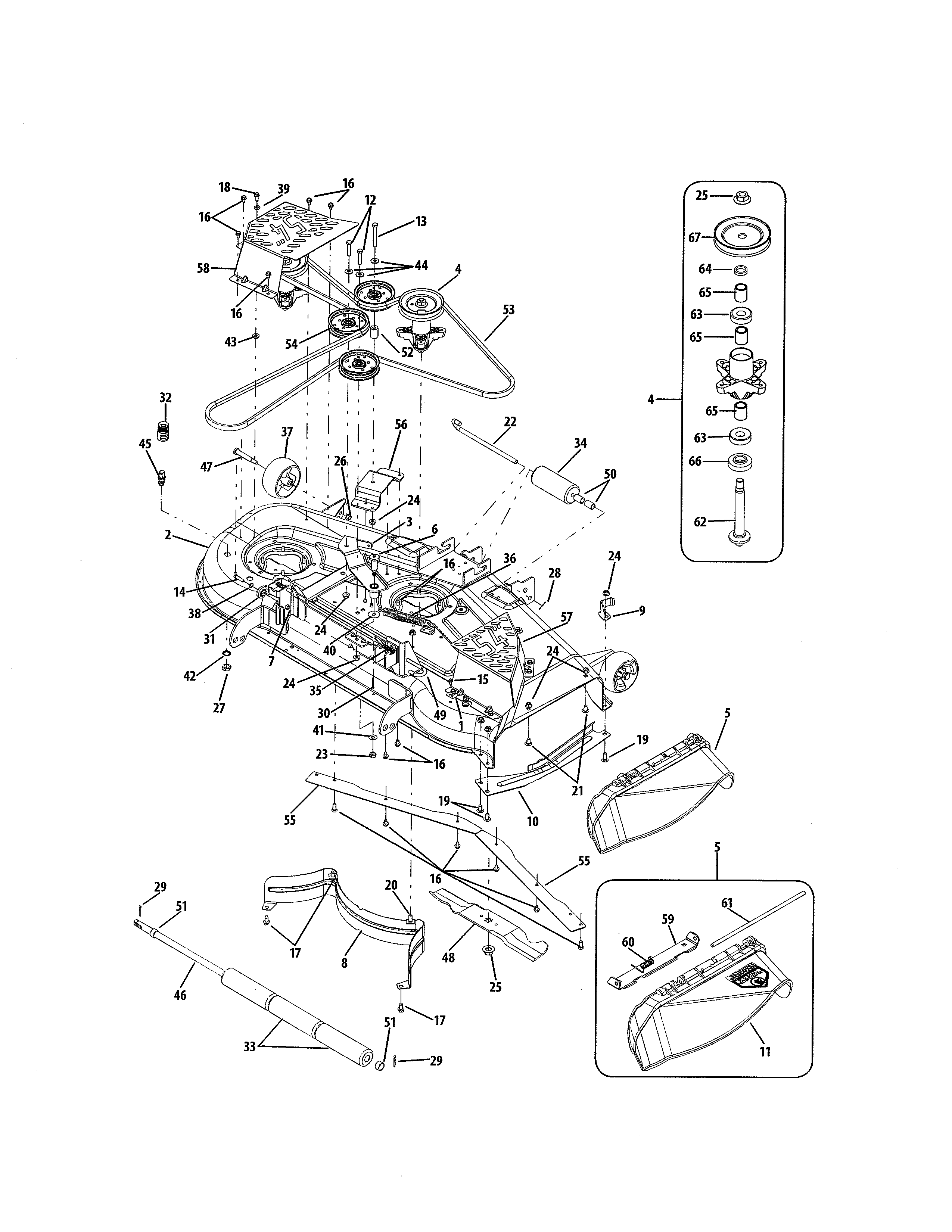 Cub Cadet 17AI2ACK056 mower deck diagram