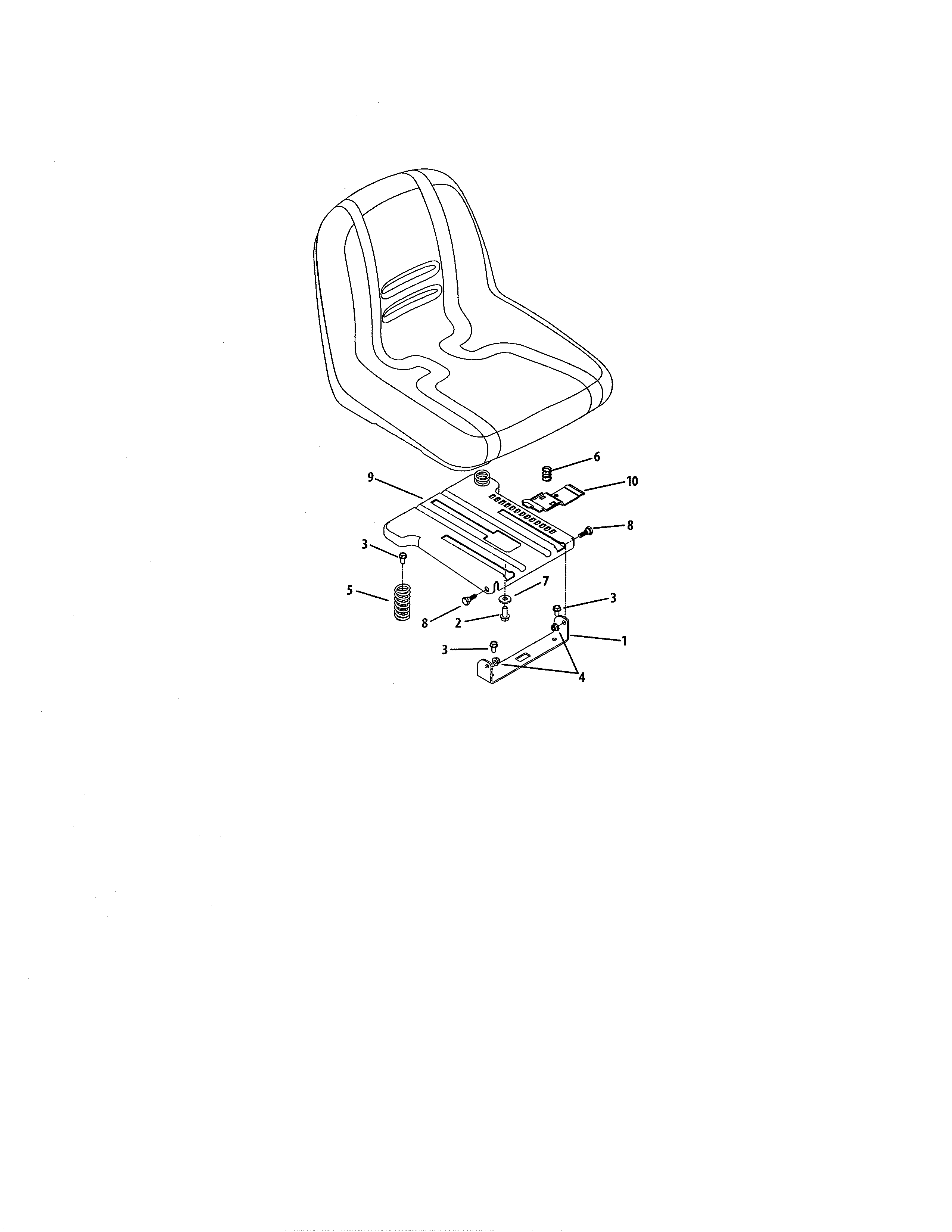 Cub Cadet 17AI2ACK056 seat adjustment diagram
