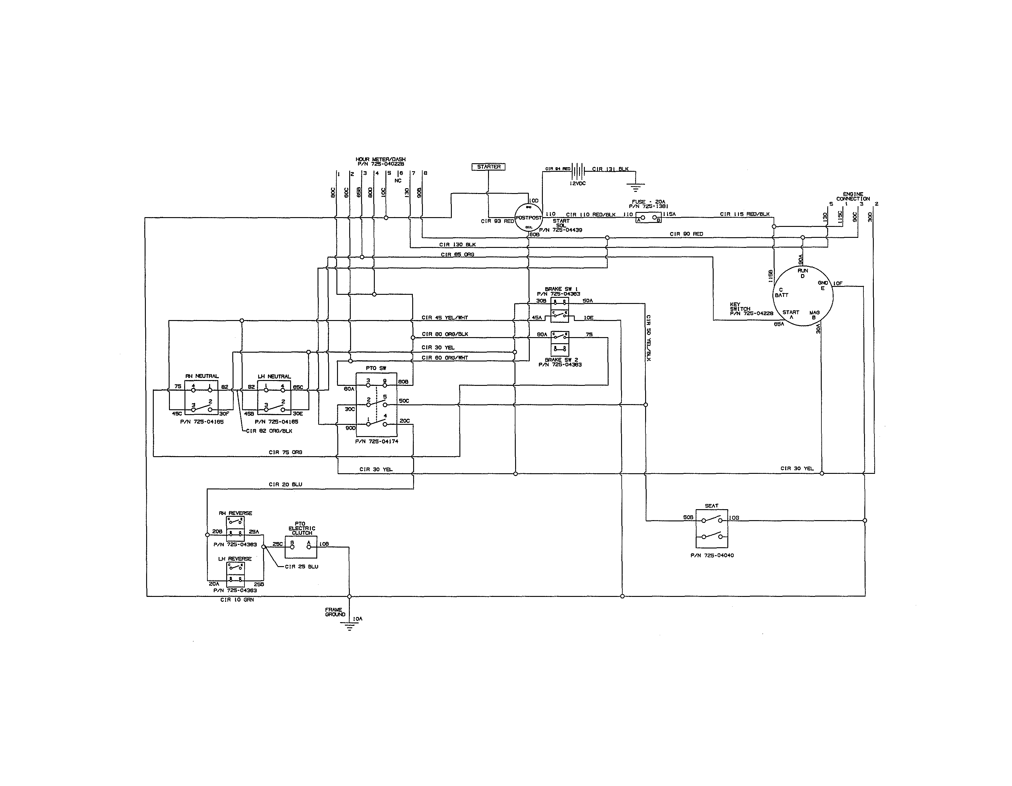 Cub Cadet 17AI2ACK056 electrical schematic diagram