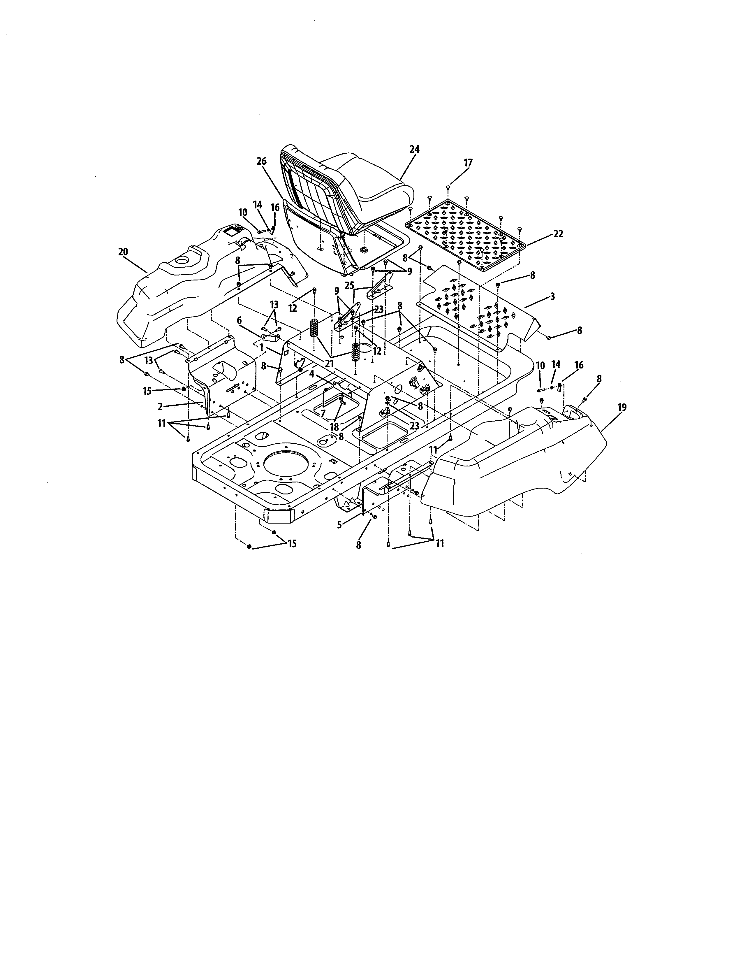 Cub Cadet 17AI2ACP056 operator's platform diagram