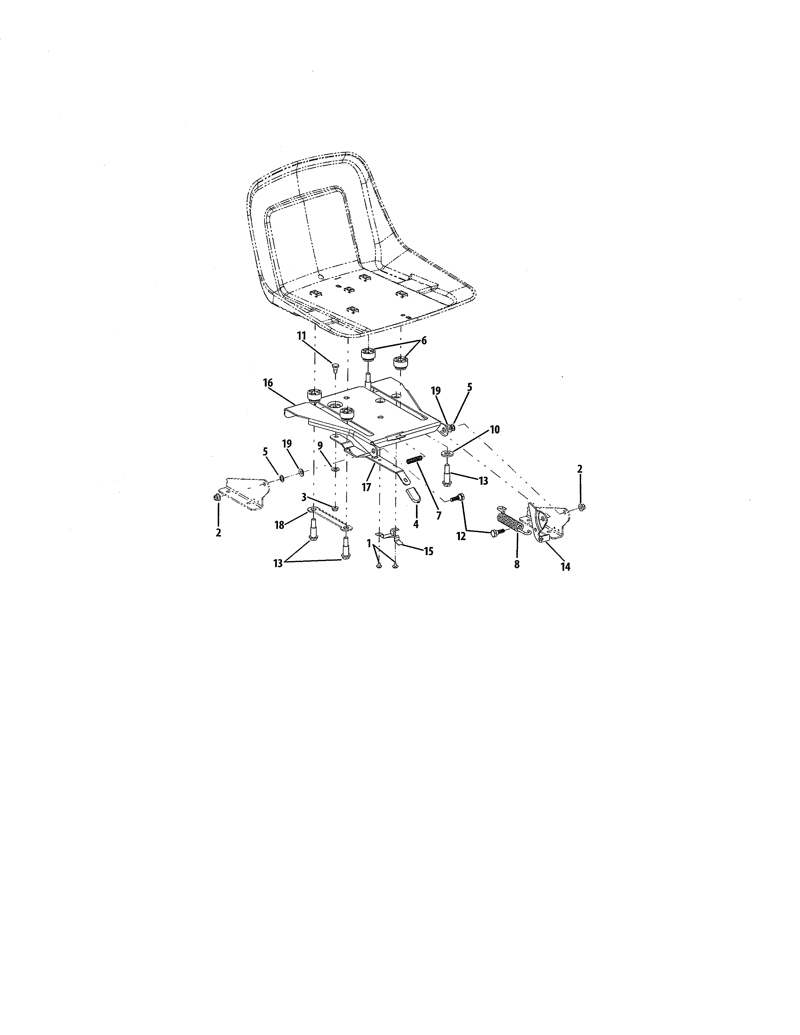 Cub Cadet 17AI2ACP056 seat adjustment diagram