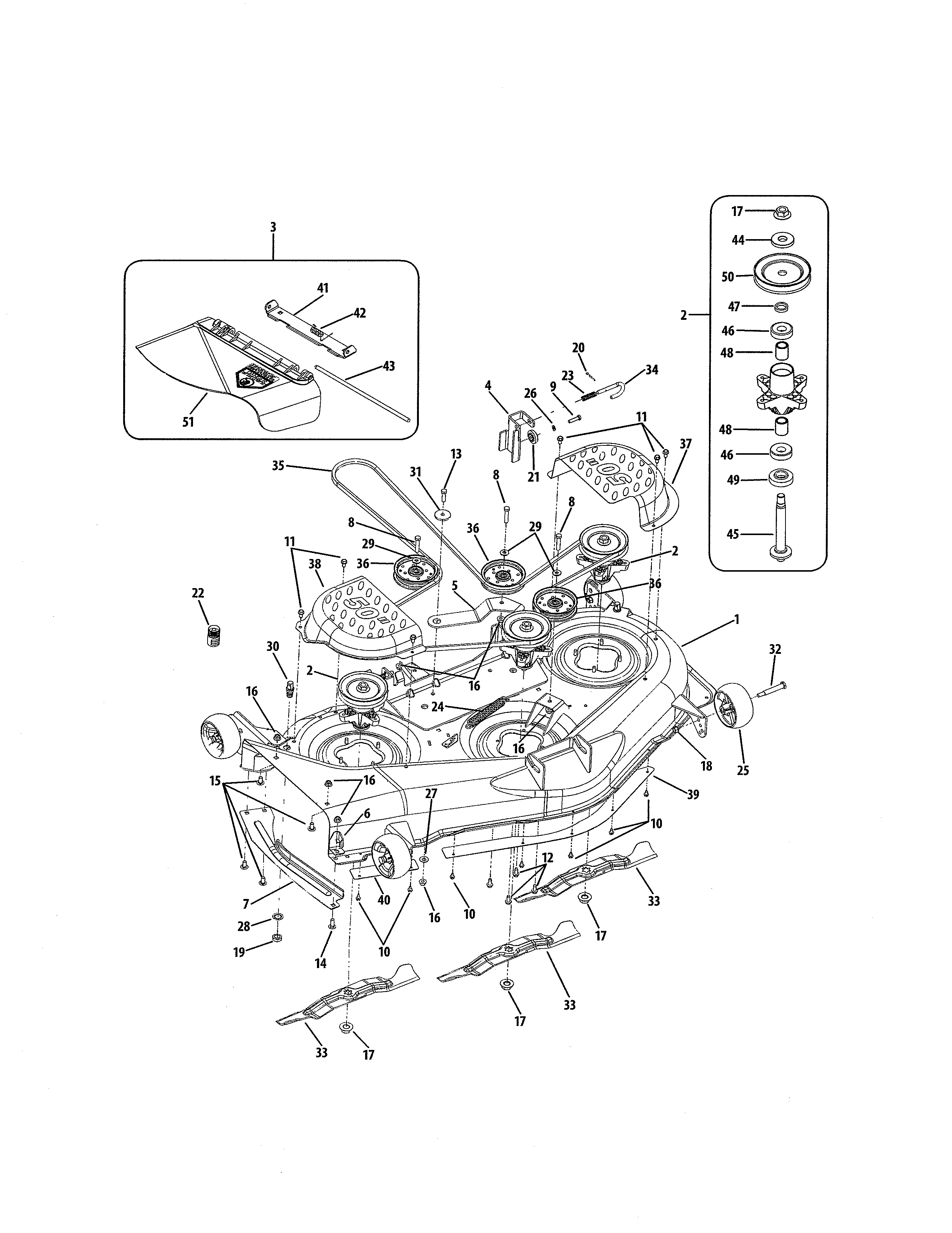 Cub Cadet 17AI2ACP056 mower deck diagram