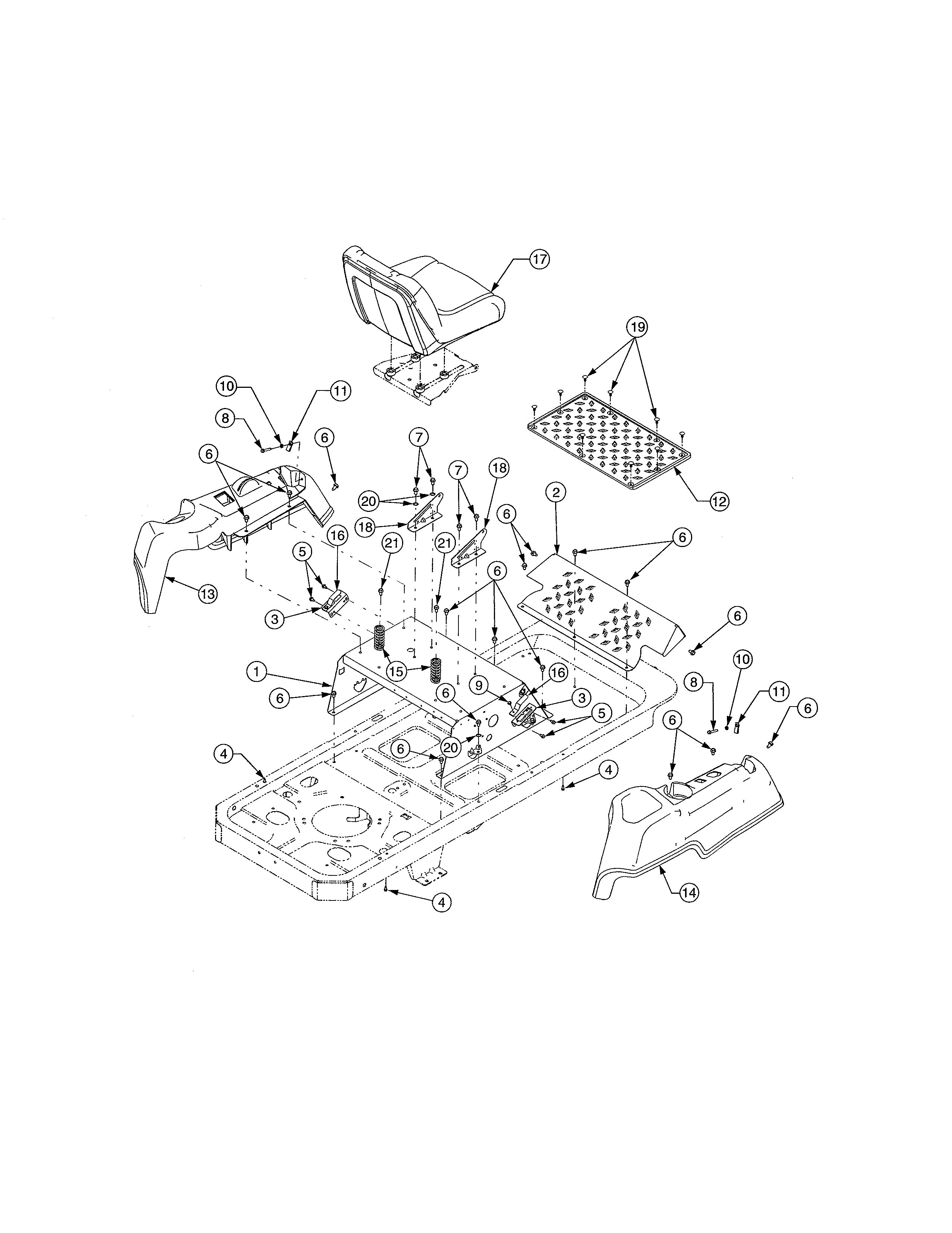 Cub Cadet 17AI2ACP756 operator's platform diagram