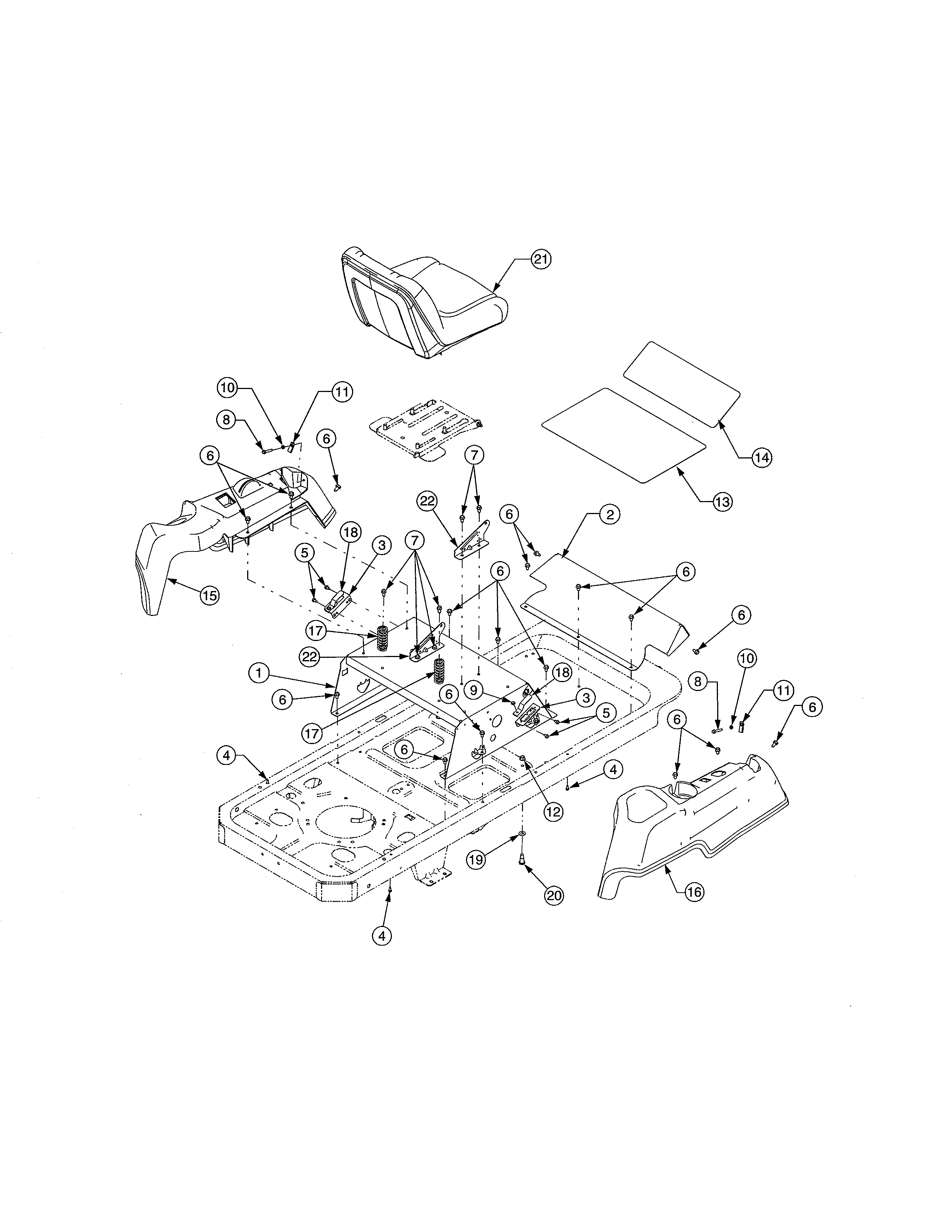Cub Cadet 17AA5D7P756 operator's platform diagram