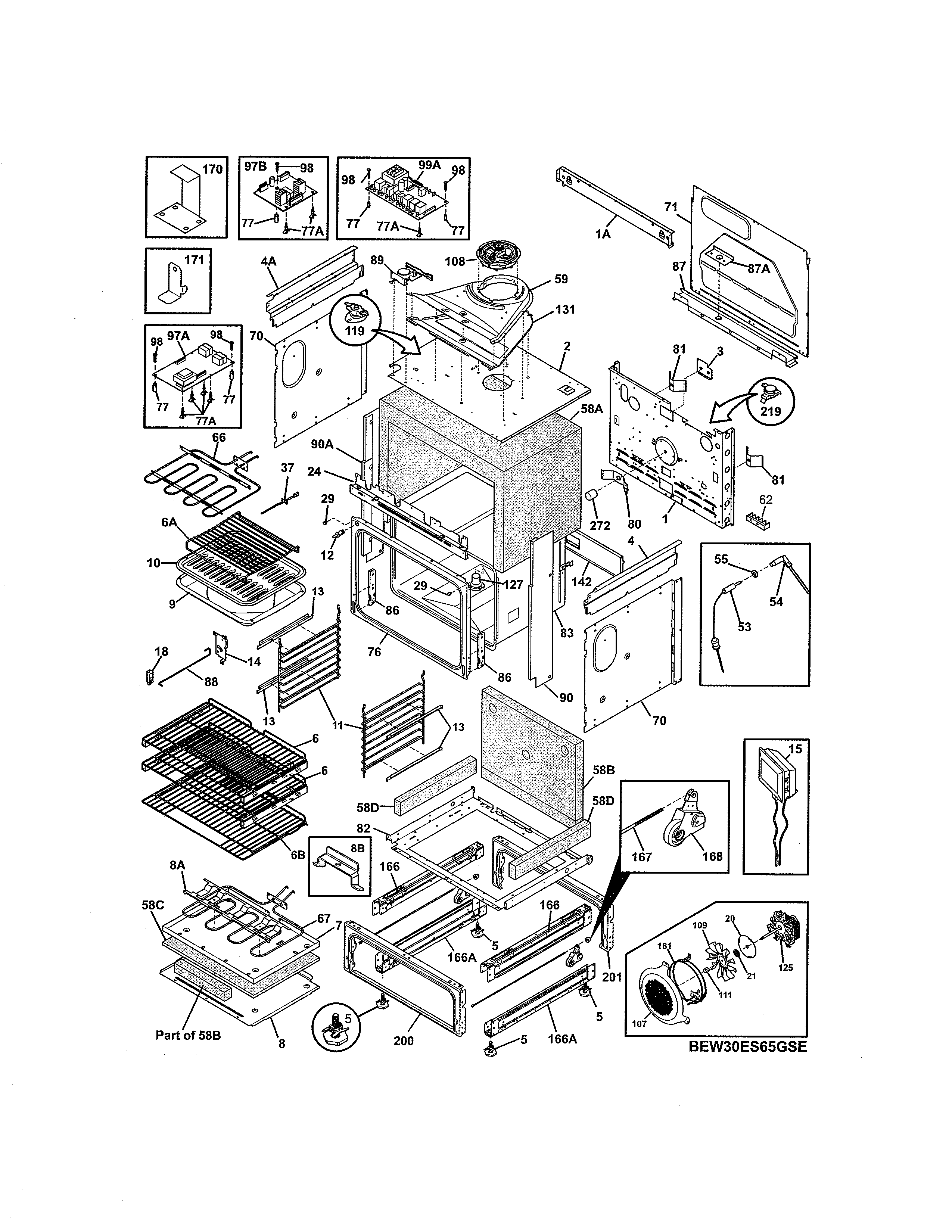Electrolux EW30ES65GWD body diagram
