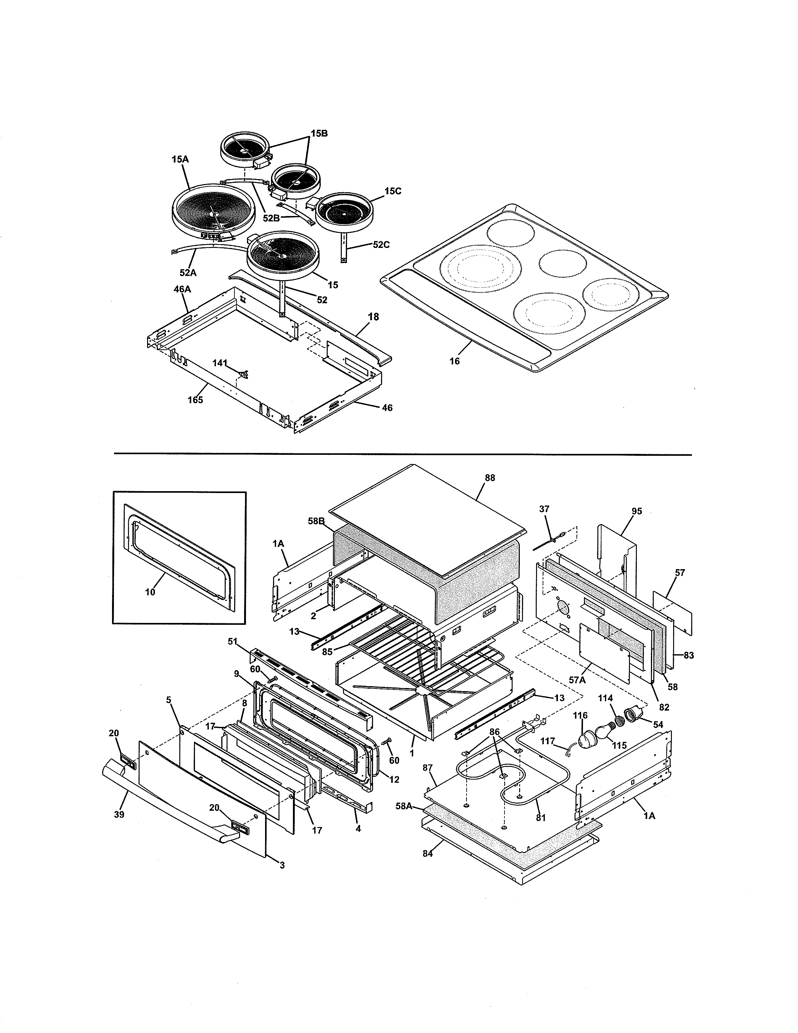 Electrolux EW30ES65GWD top/drawer diagram