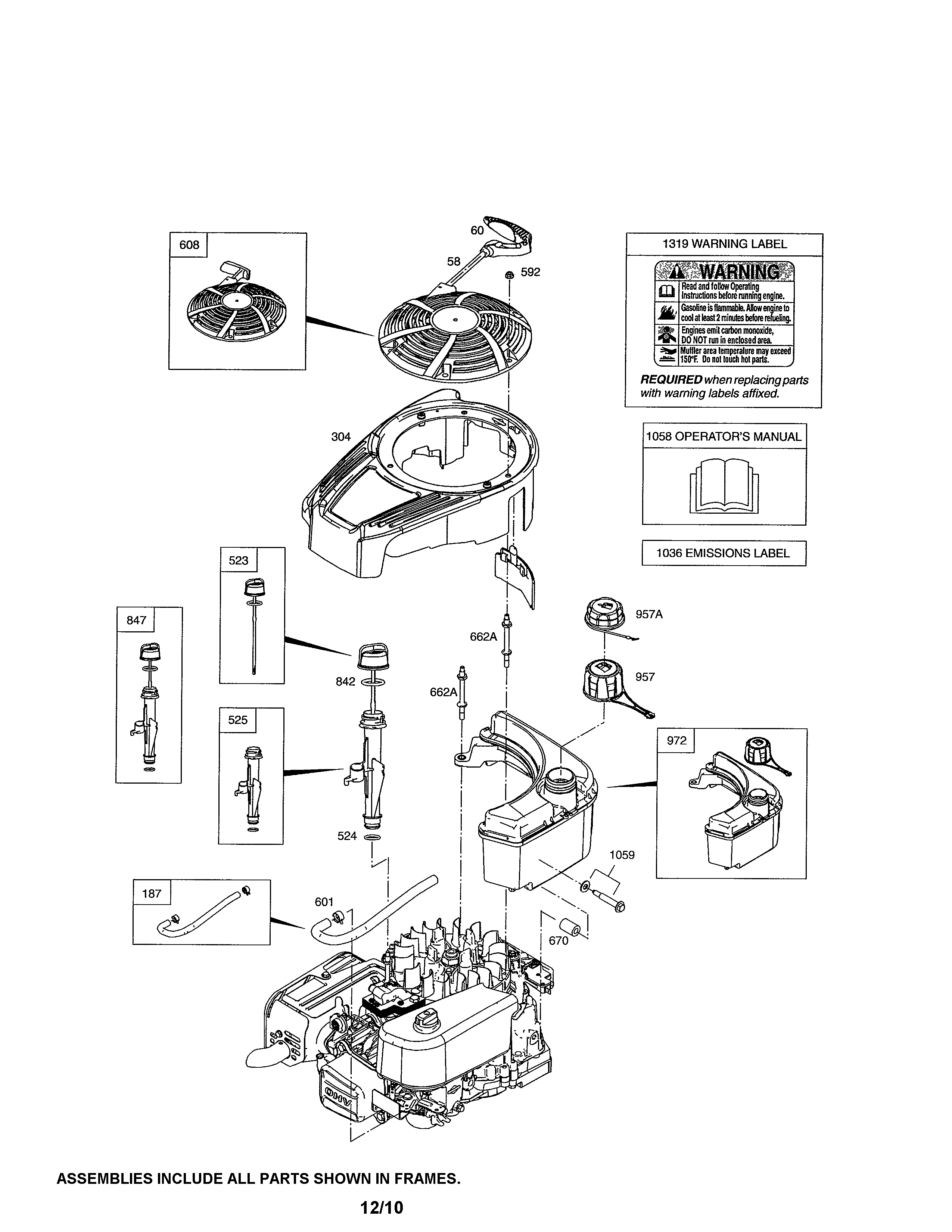 Craftsman 247887761 blower housing/fuel tank diagram