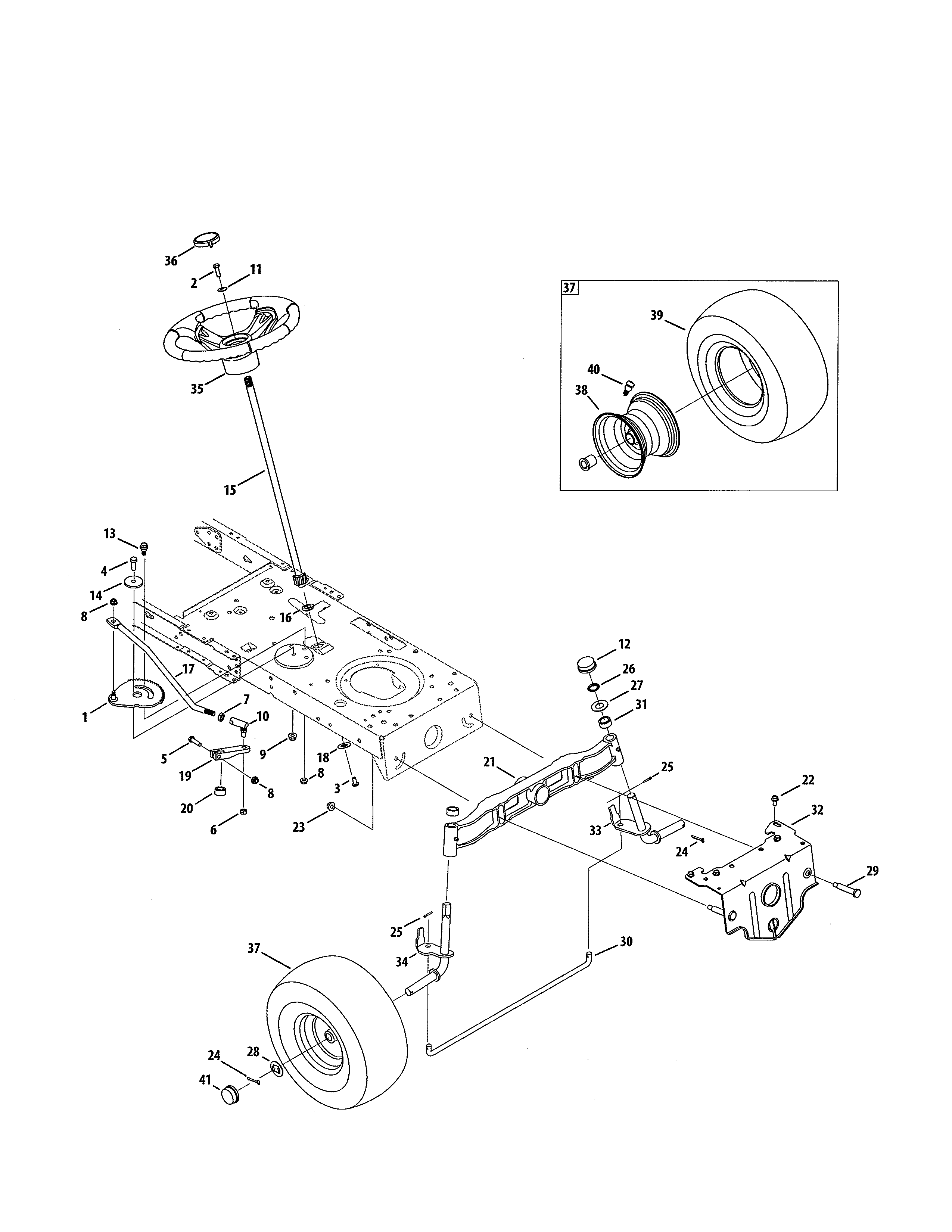 Craftsman 247288850 steering/wheels diagram
