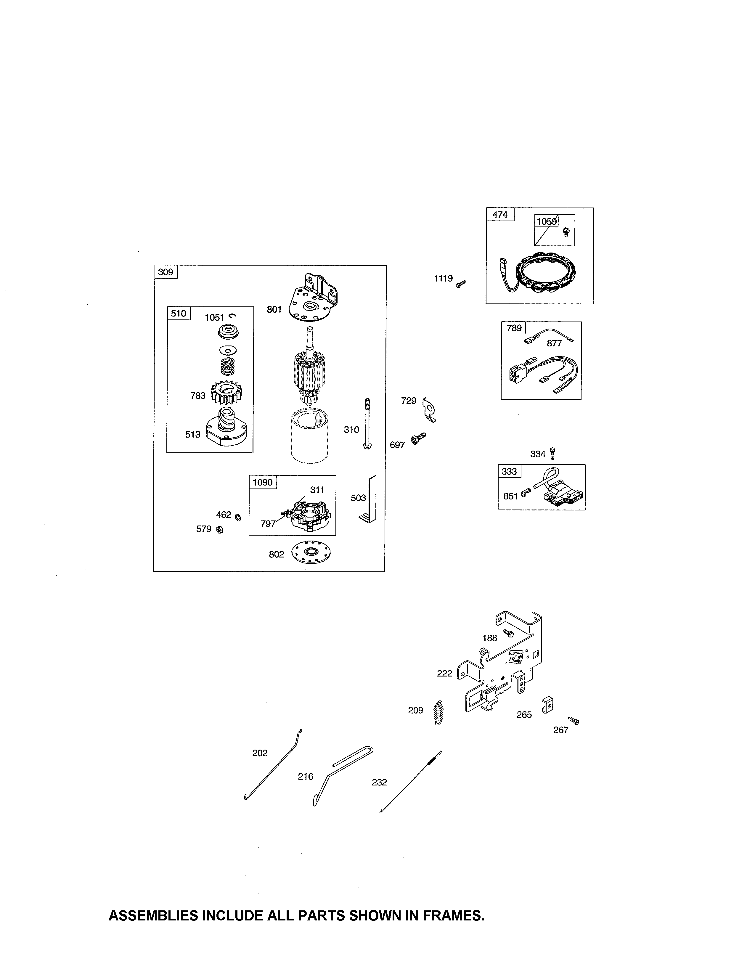 Craftsman 247288850 motor starter/alternator diagram