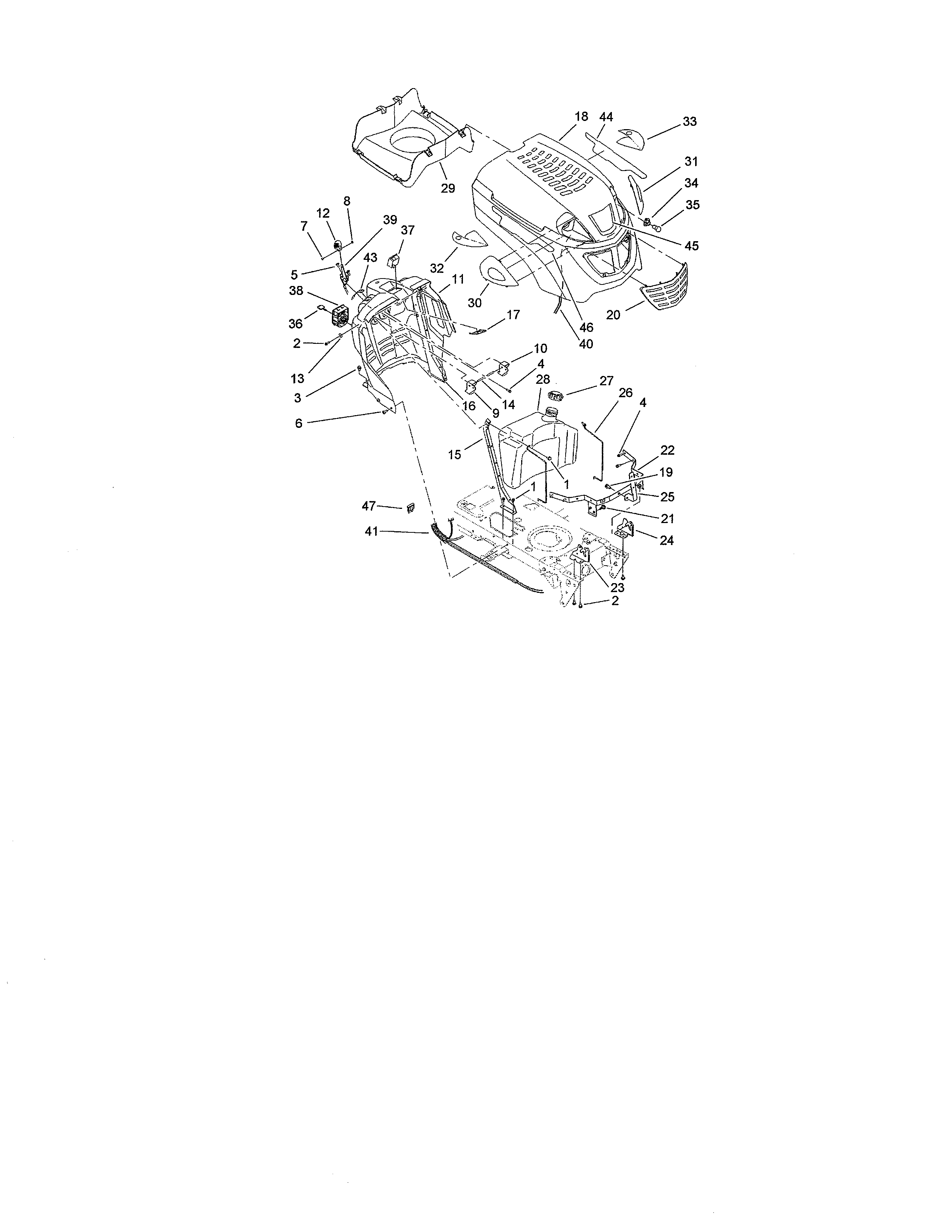 Toro 13AX60RG744 (1L215B10000 AND UP) fuel tank/hood diagram