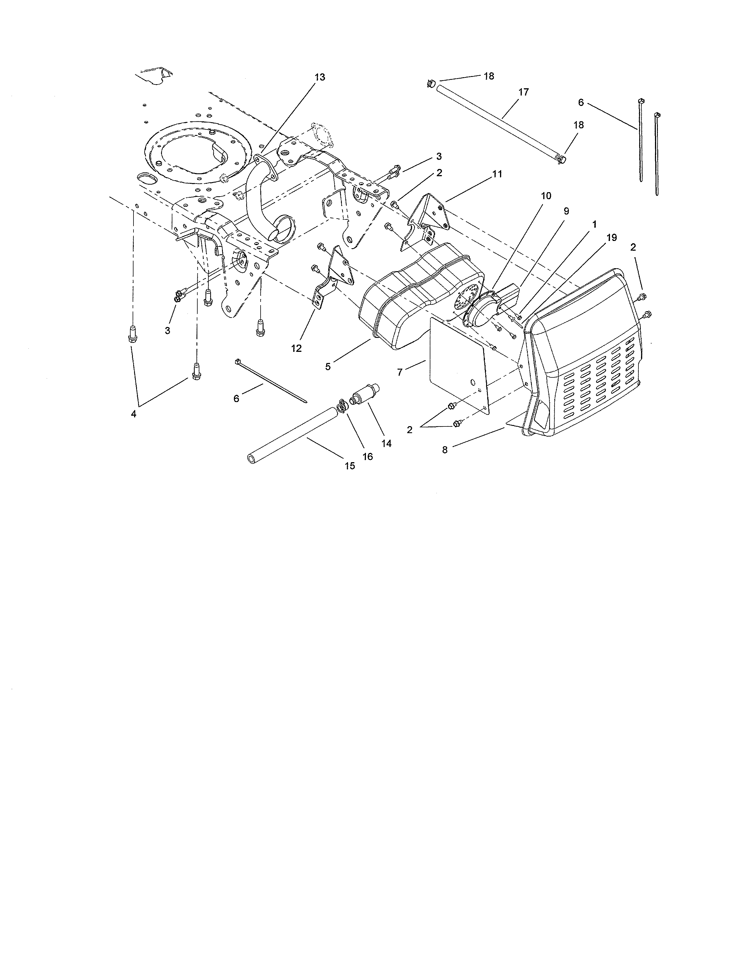 Toro 13AX60RG744 (1L215B10000 AND UP) muffler diagram
