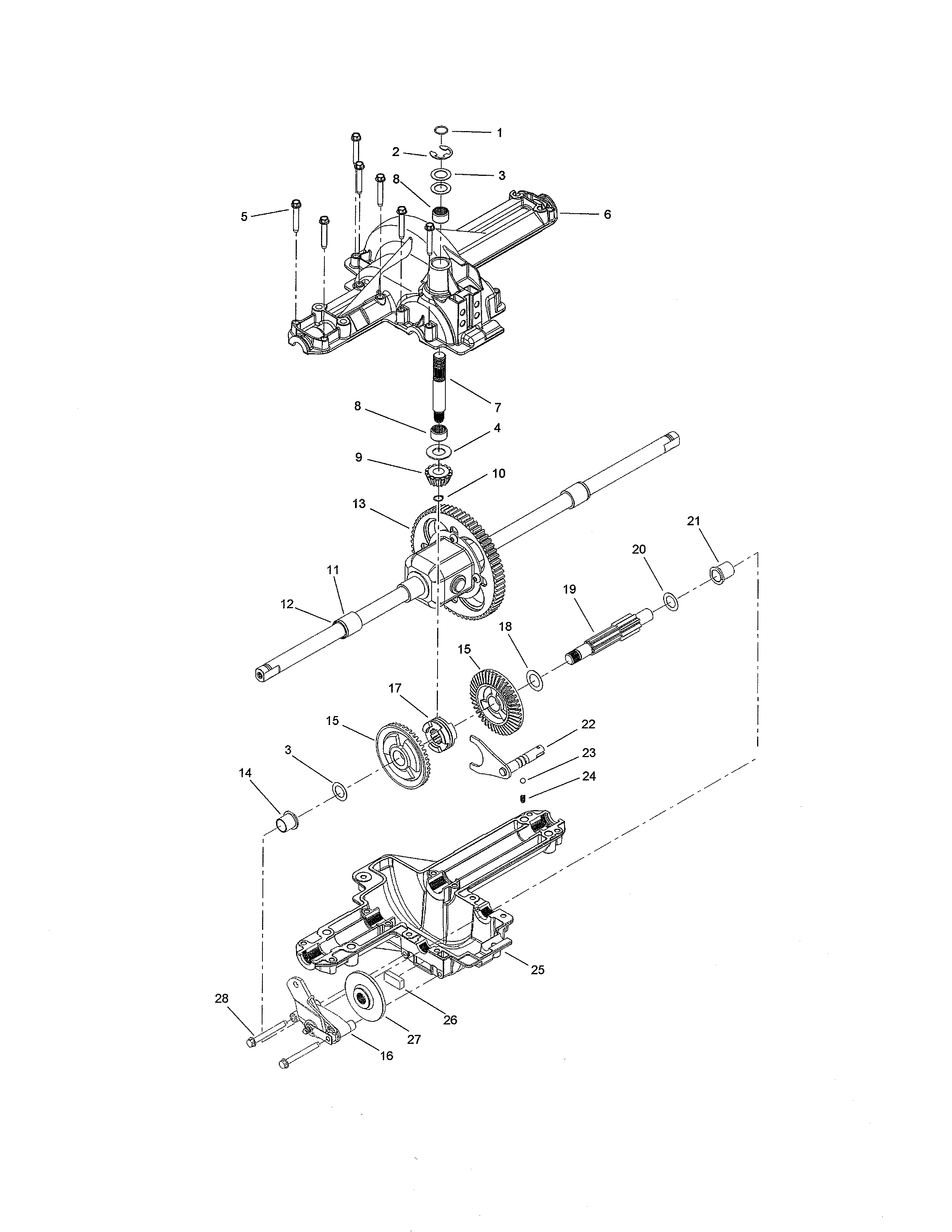 Toro 13AX60RG744 (1L215B10000 AND UP) single speed transmission diagram