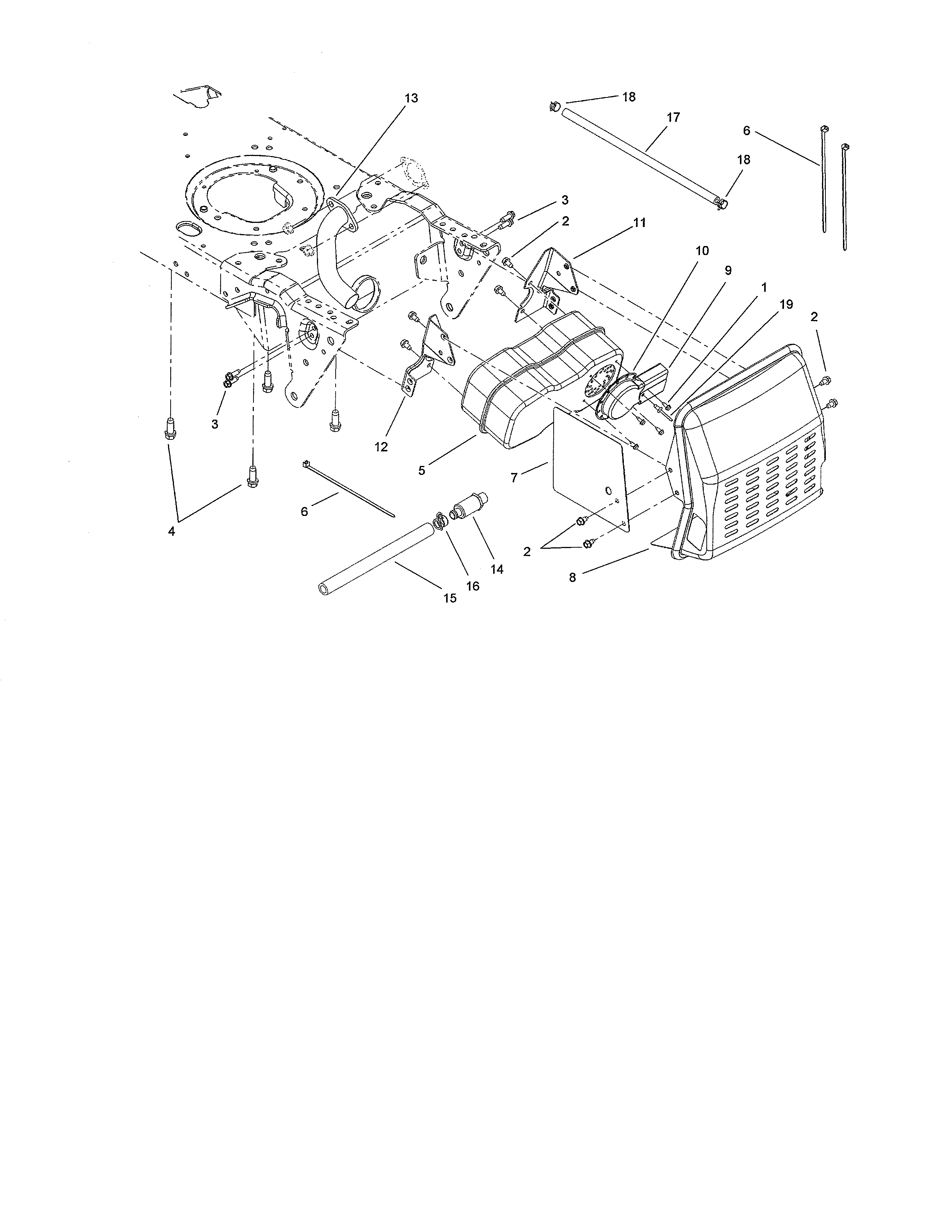 Toro 13AX60RH744 (1A056B50000 AND UP) muffler diagram