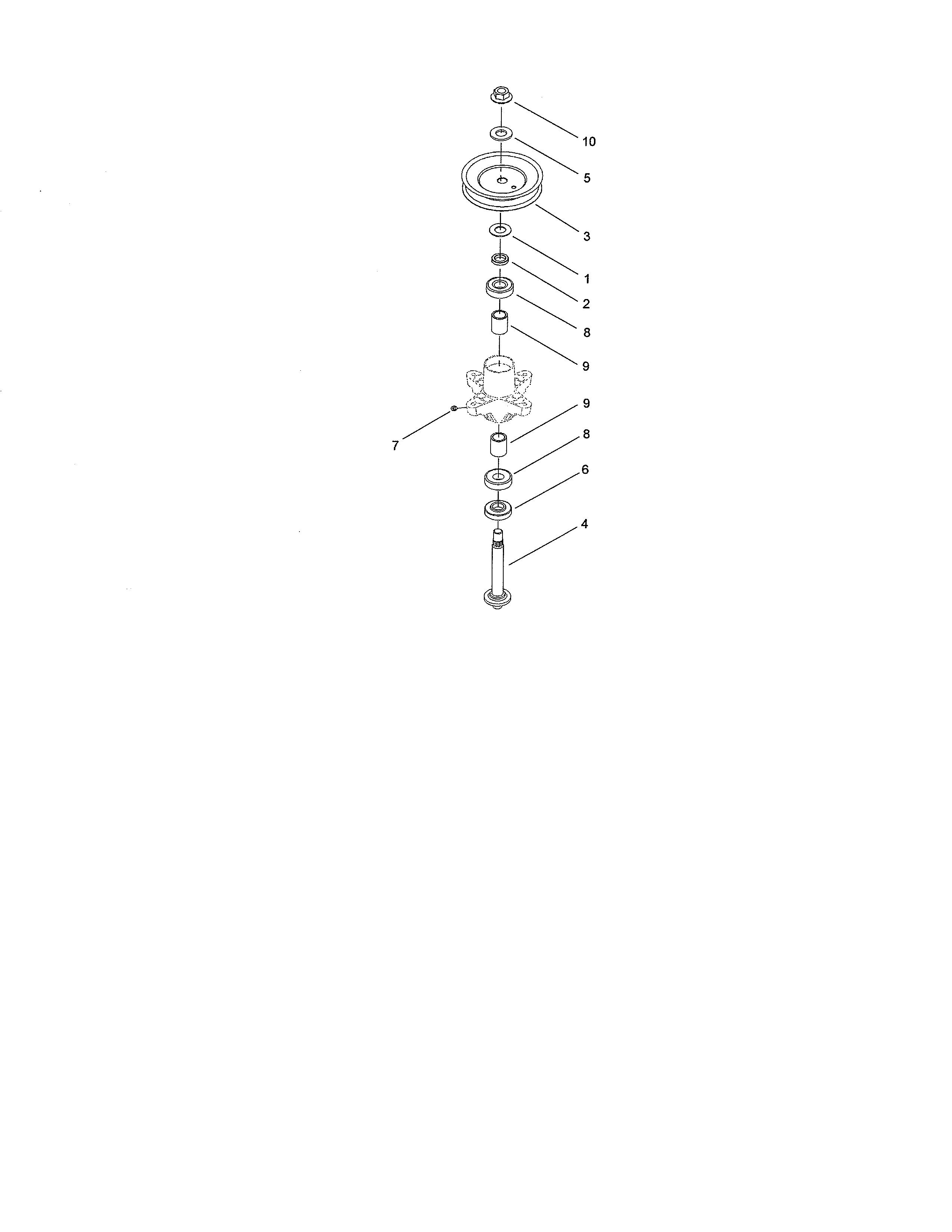 Toro 13AP60RP744 (1A096B50000 AND UP) spindle assembly diagram