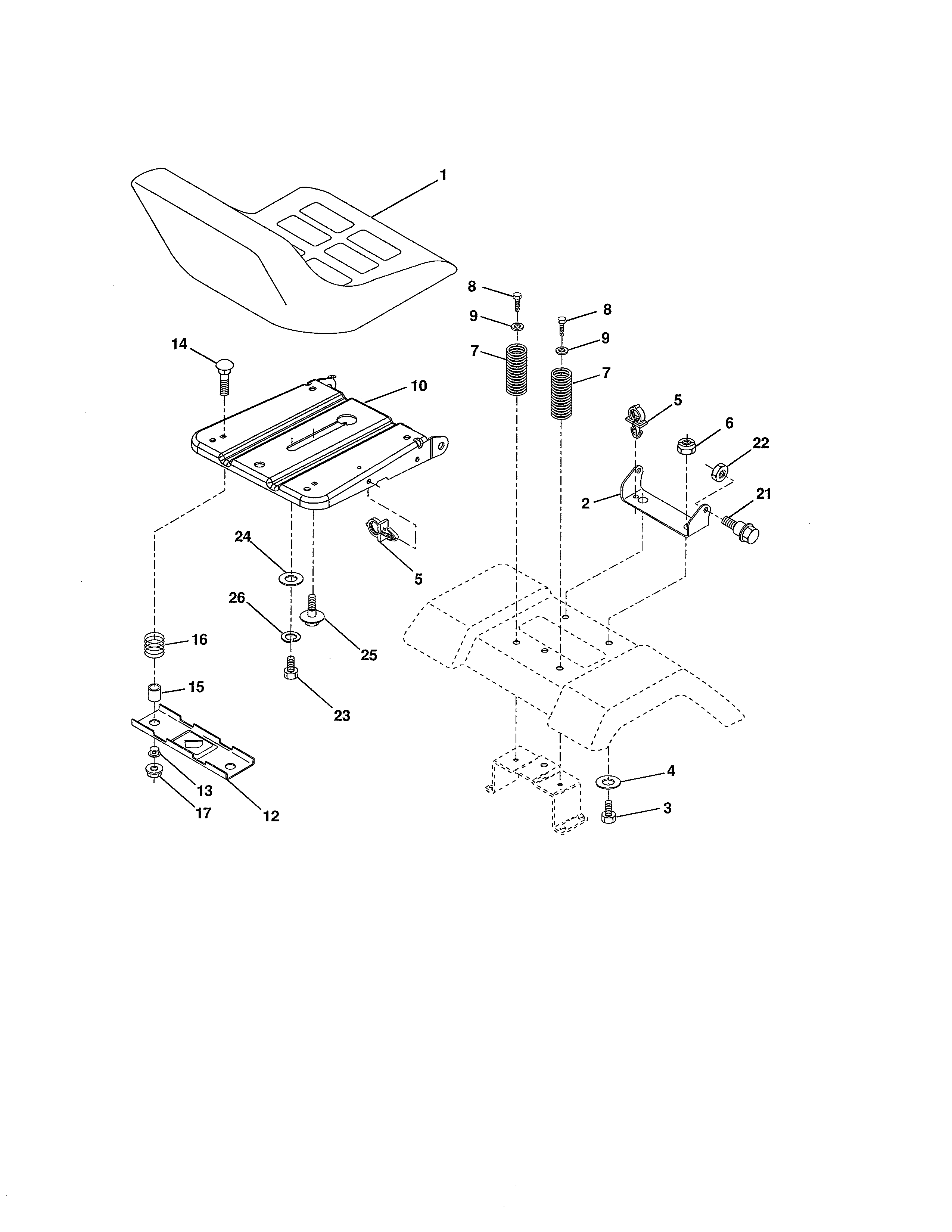 Poulan 96016001800 seat diagram