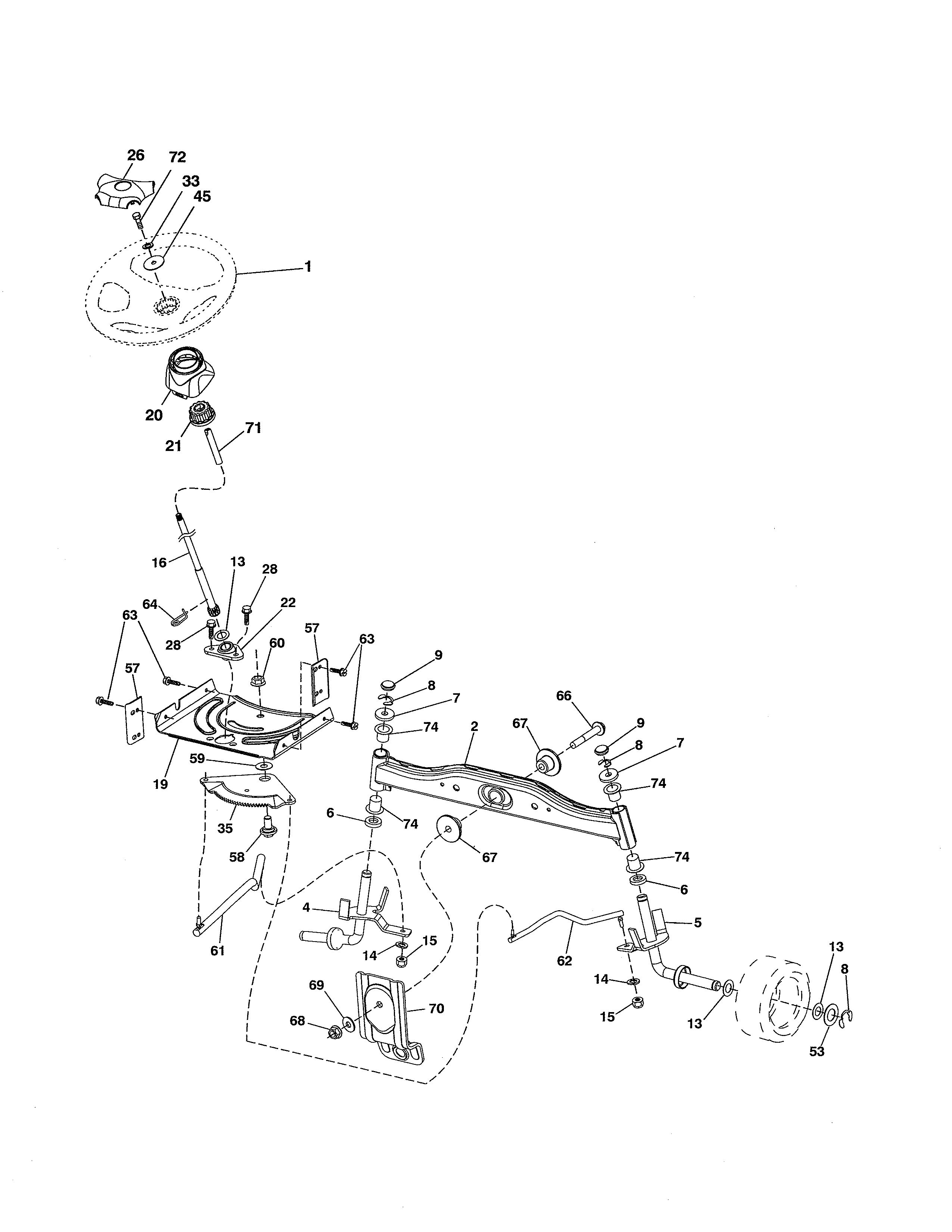 Poulan 96046000800 steering diagram