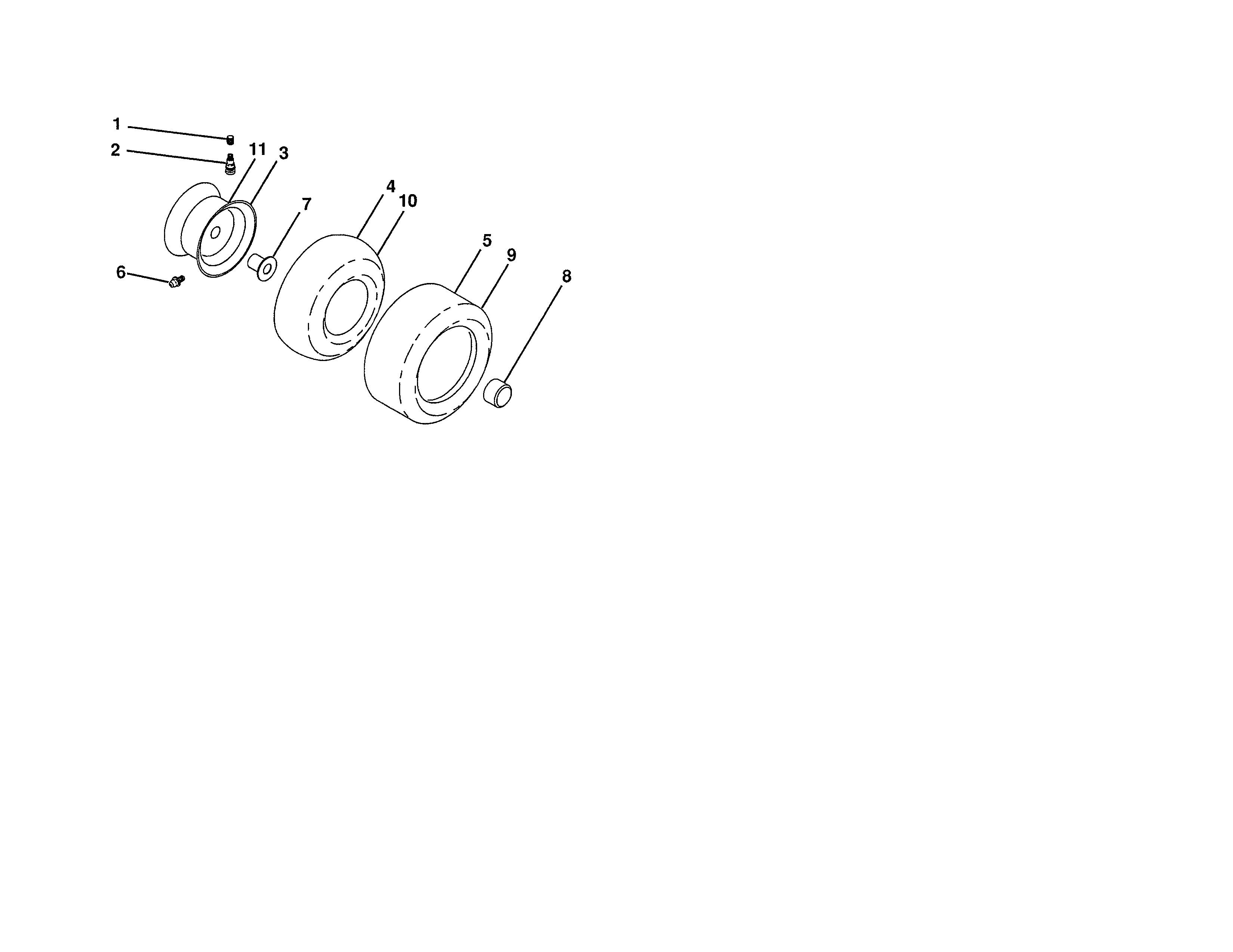 Poulan 96046000800 wheels and tires diagram