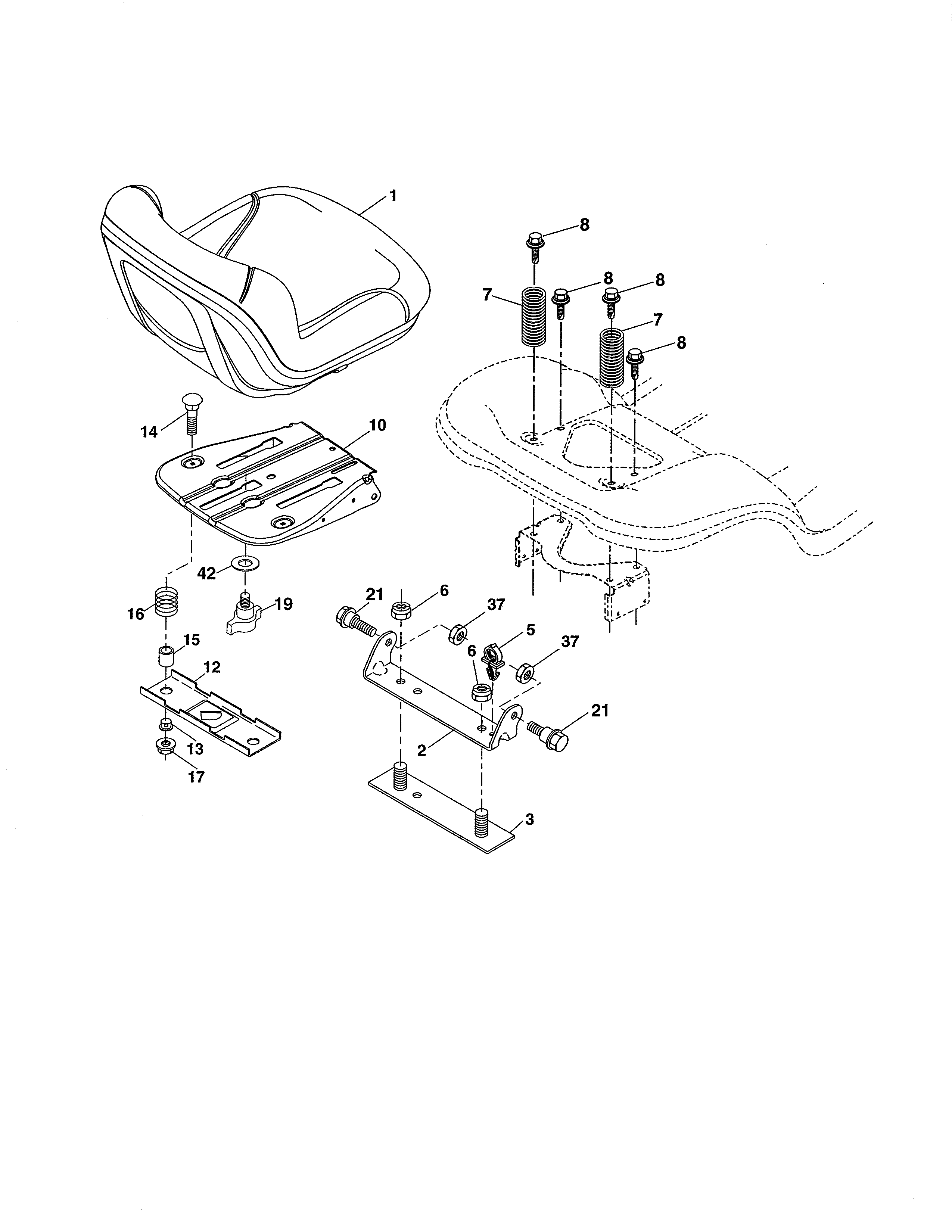 Poulan 96046000800 seat diagram