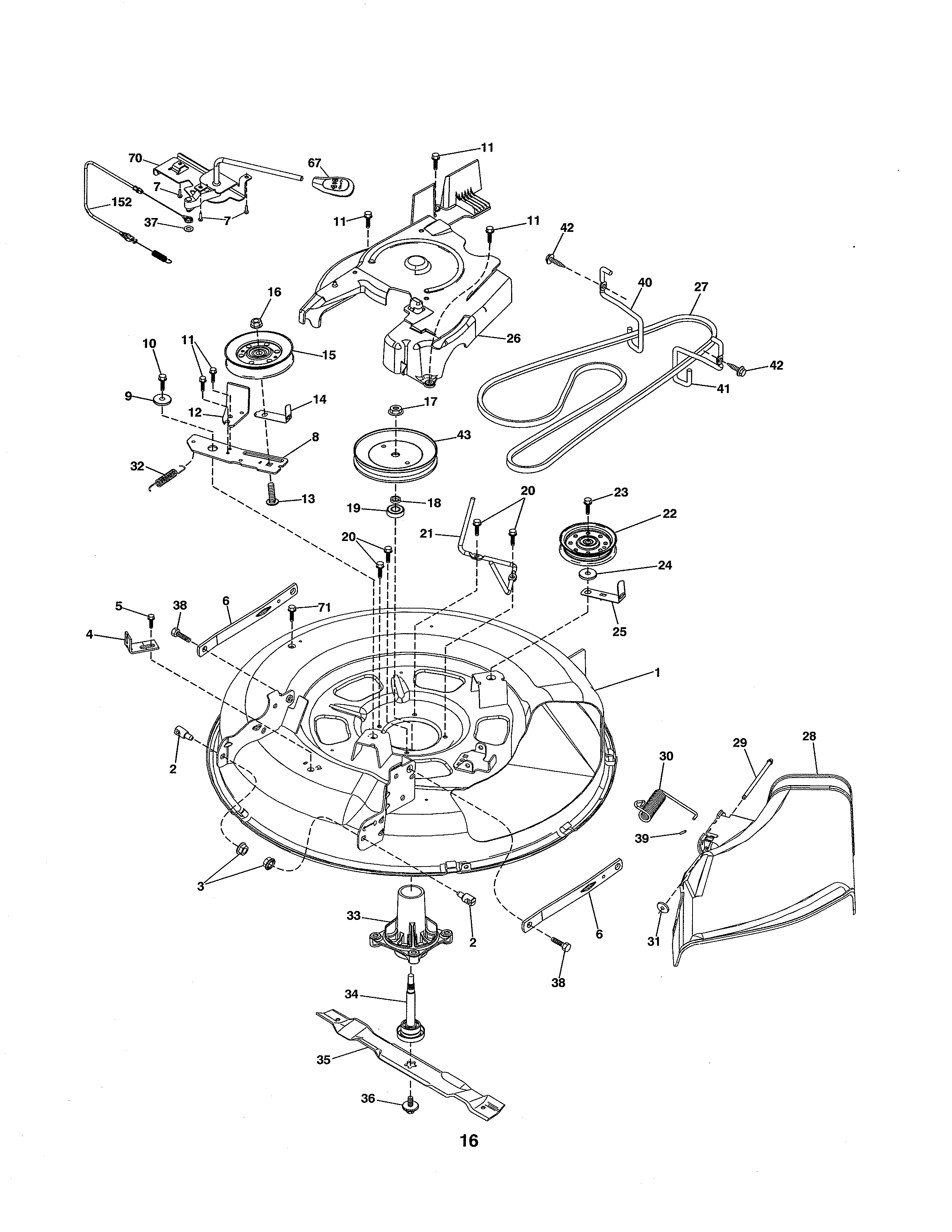 Poulan 96046000800 mower deck diagram