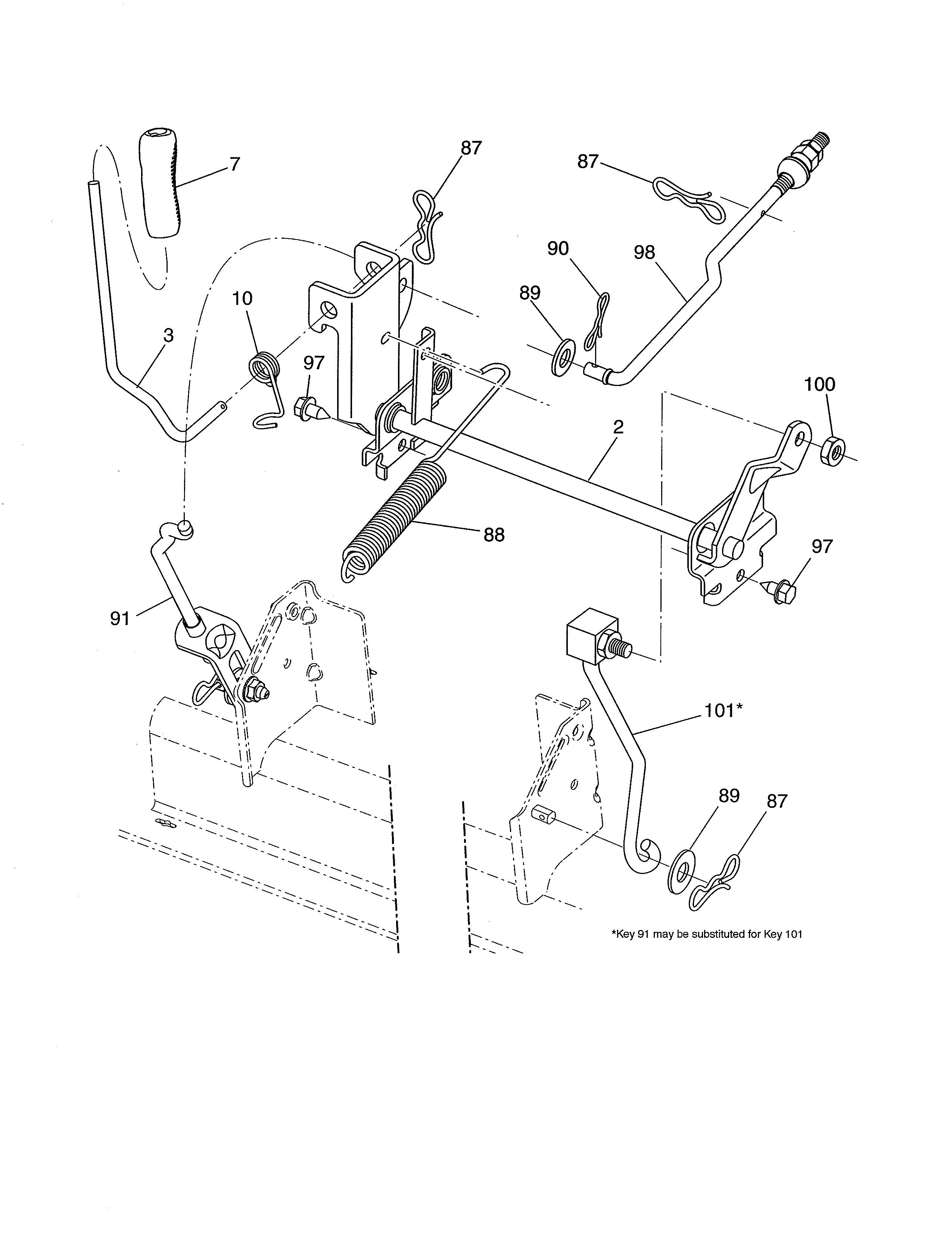 Poulan 96046000800 mower lift diagram
