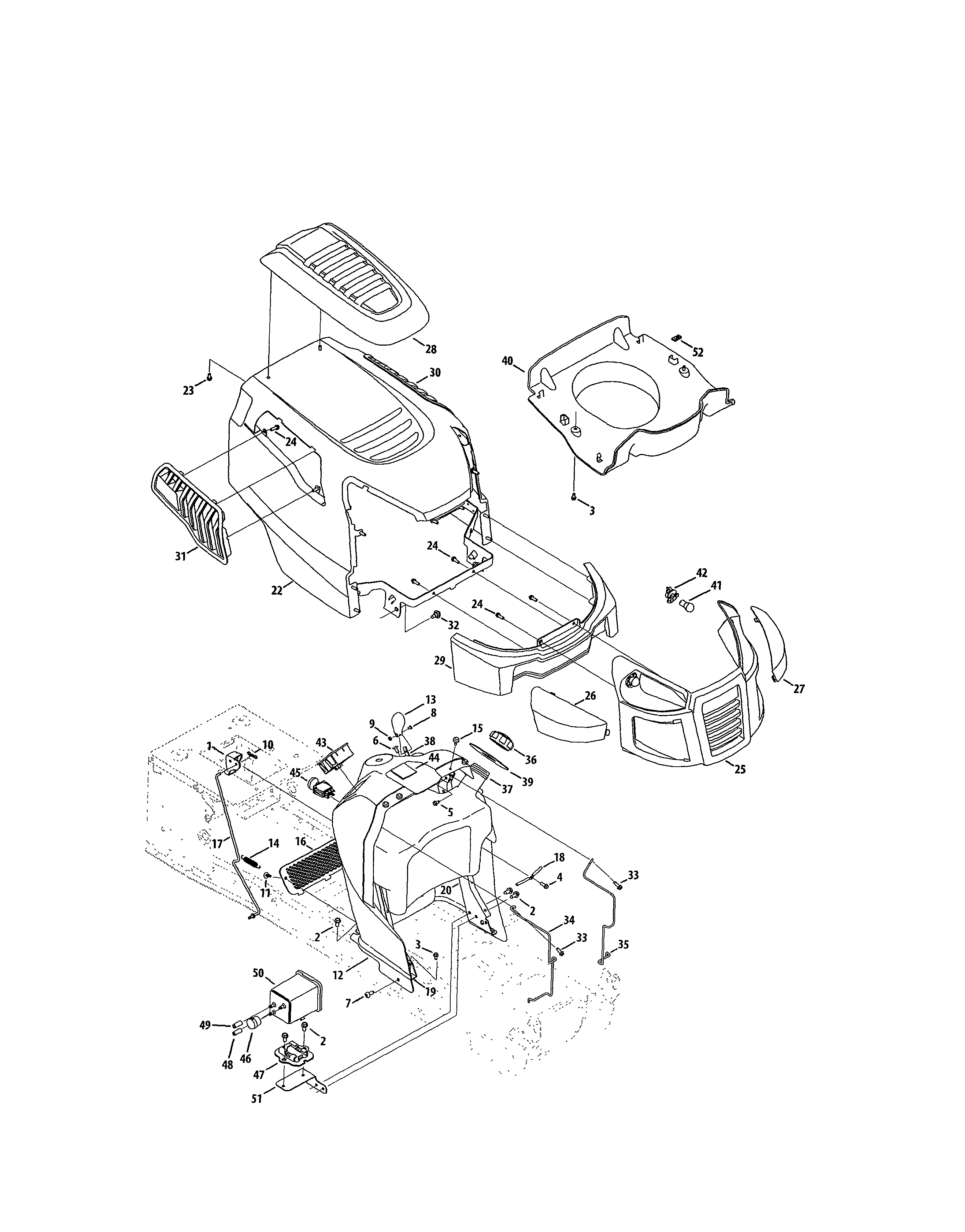 MTD 13AR91PT299 hood/dash diagram