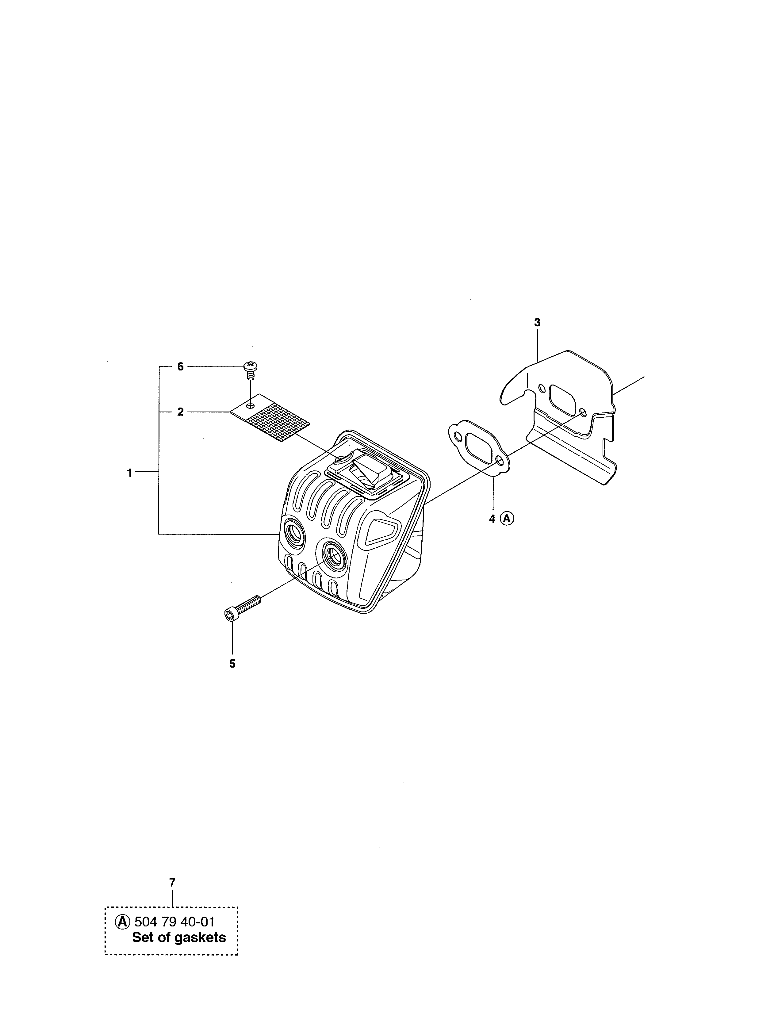 Husqvarna 440E muffler 435,435e,440e diagram