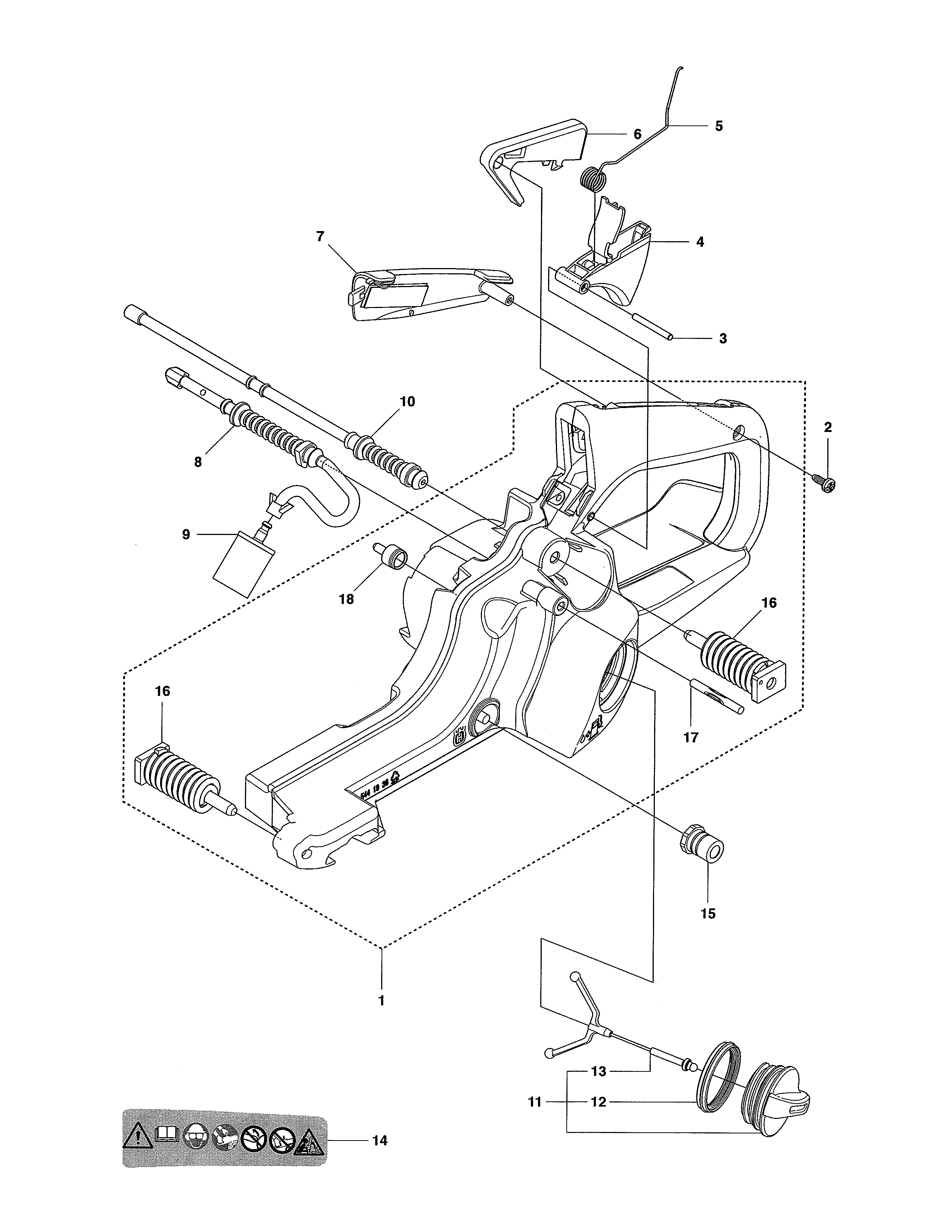 Husqvarna 440E fuel tank 435,435e,440e diagram