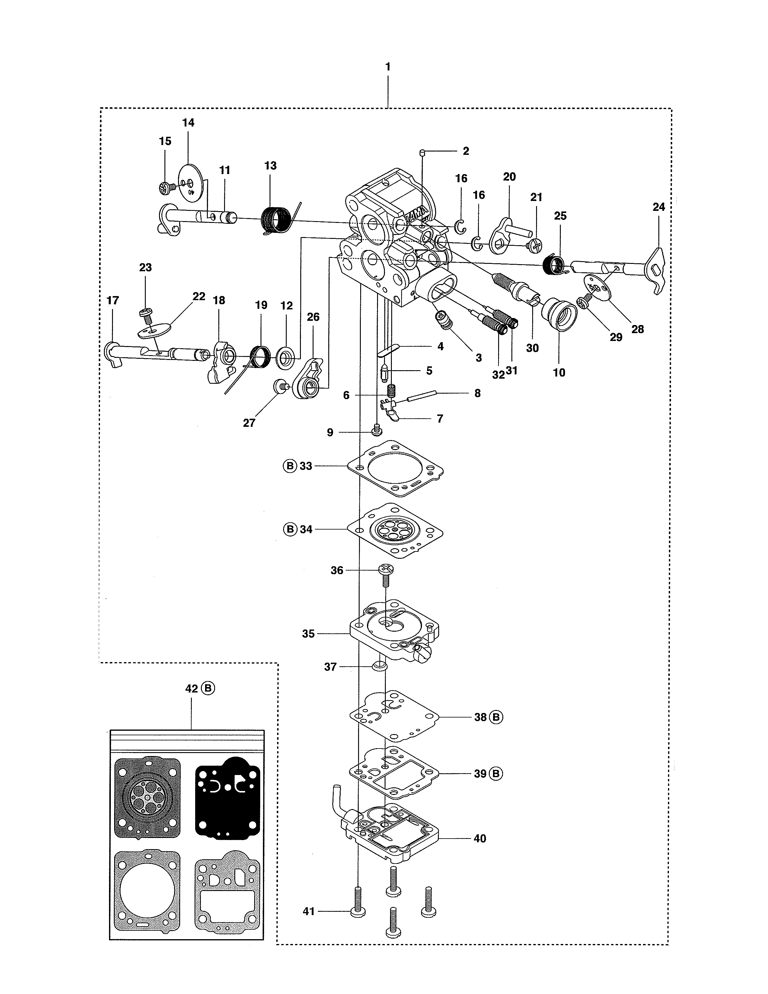 Husqvarna 440E carburetor 435,435e,440e diagram